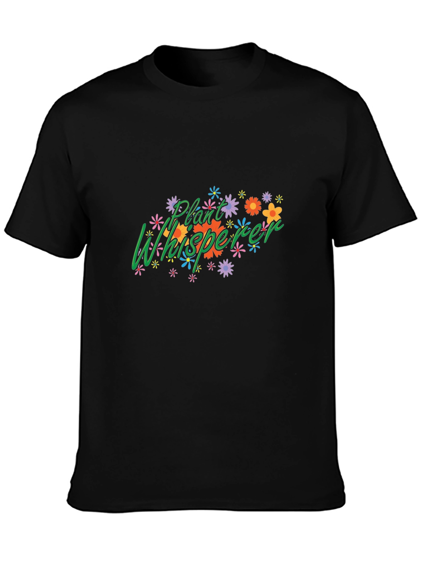Black Plant Whisperer Graphic T-Shirt - Black Cotton Tee view 3