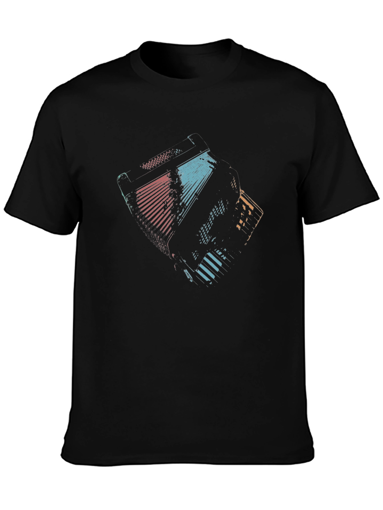 Black Accordion Graphic Tee - Musician Gift view 3