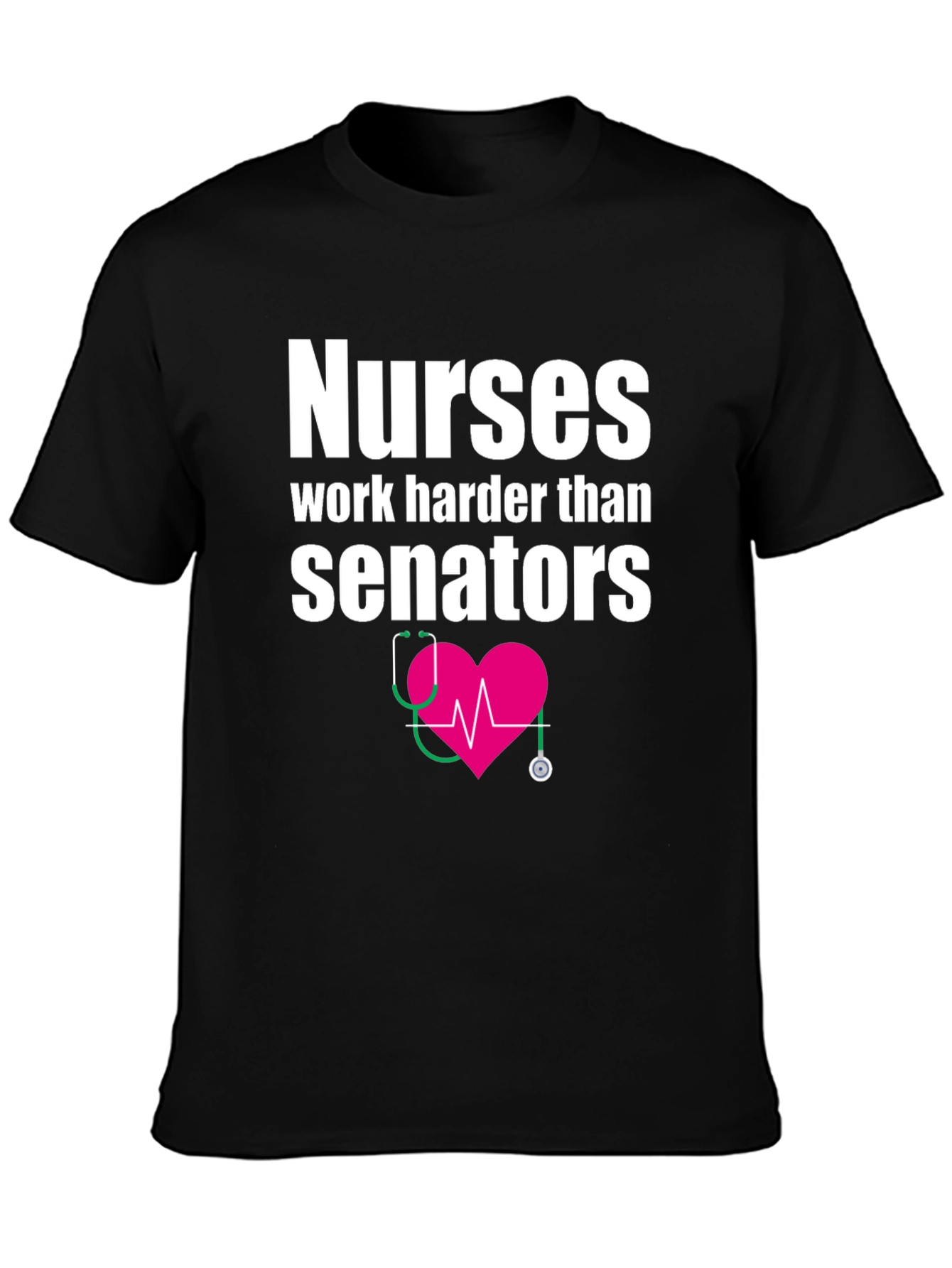 Black Nurses Work Harder Tee - Medical Hero T-Shirt view 3