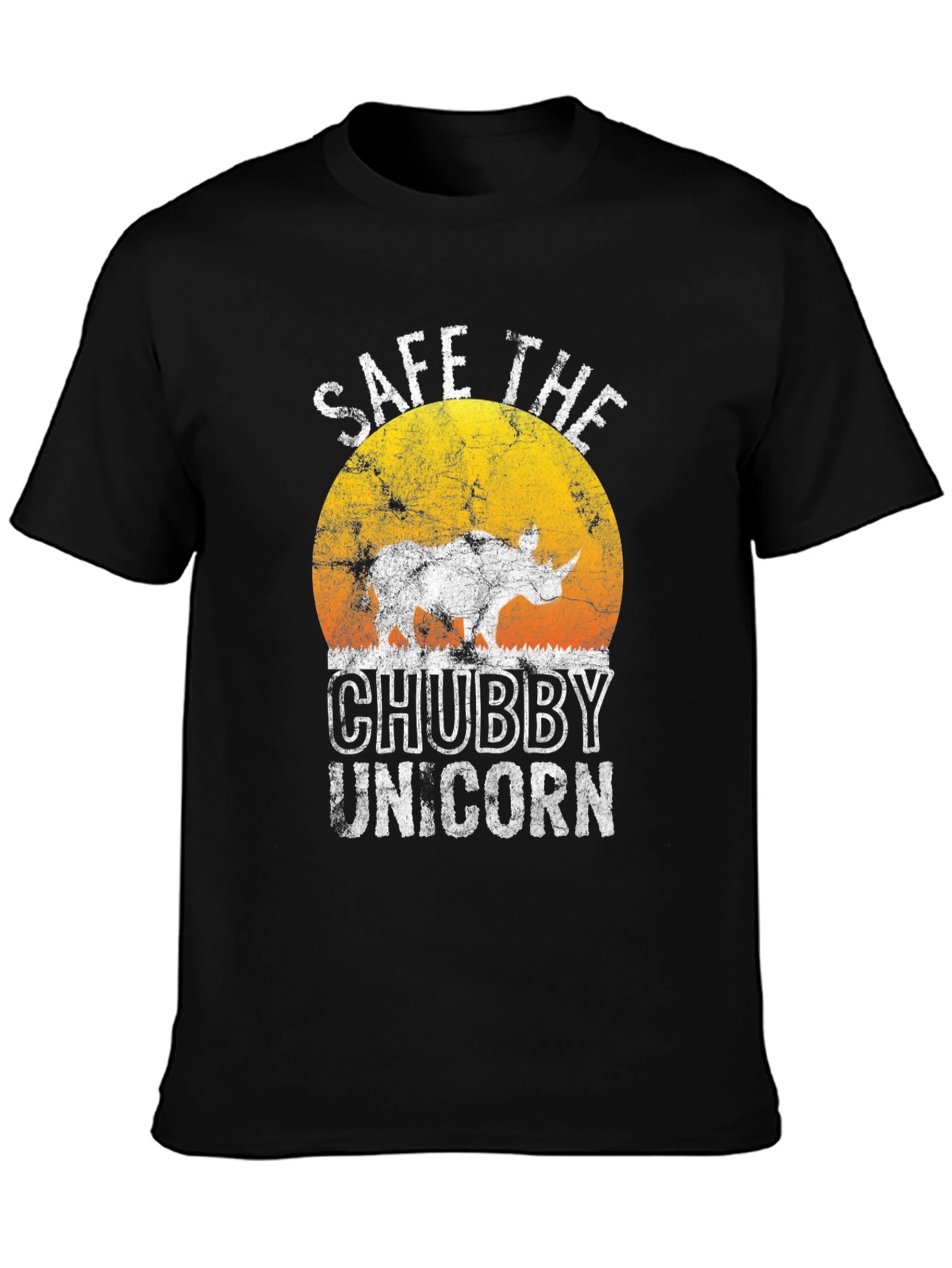 Black Save The Chubby Unicorn T-Shirt - Black Cotton Tee view 3