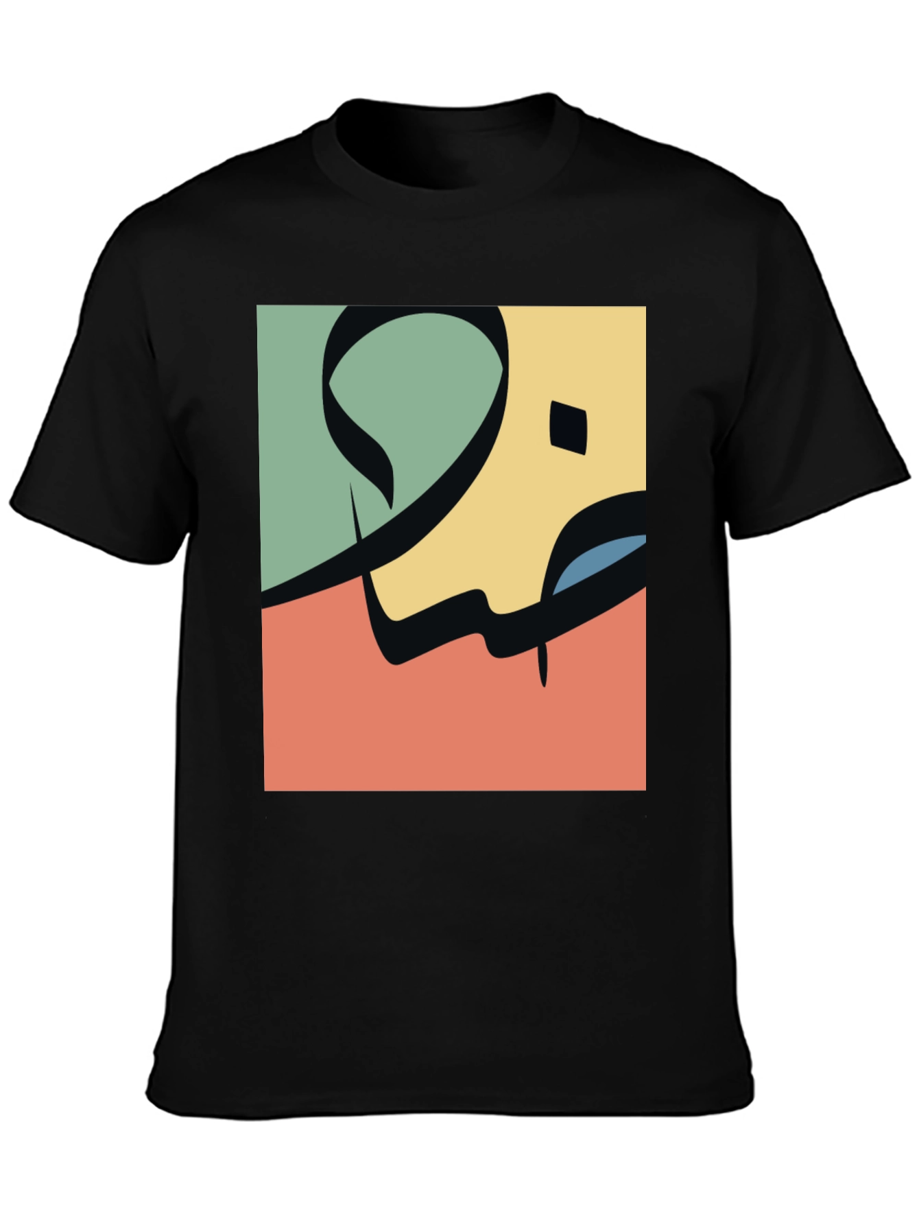 Black Abstract Arabic Calligraphy Design Tee view 3