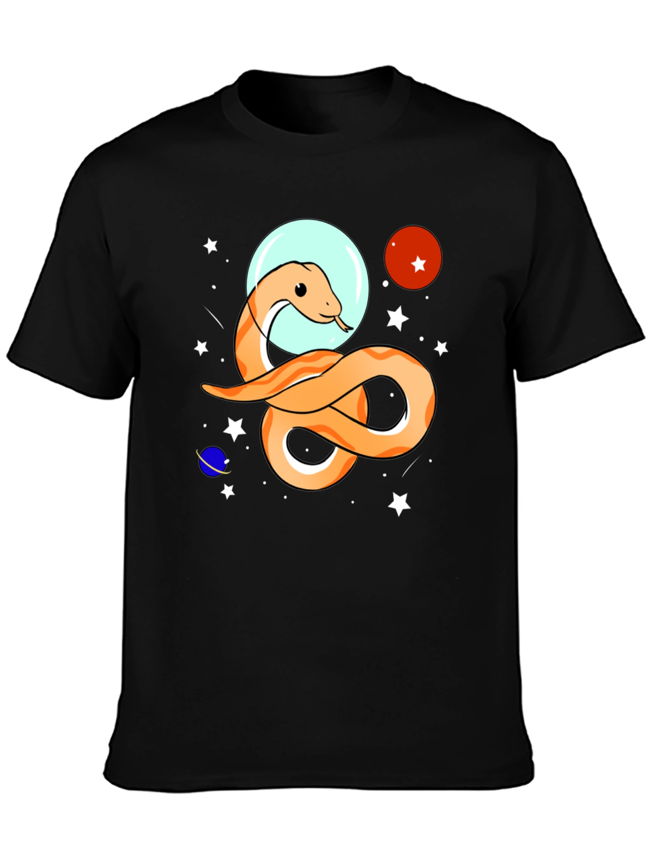 Black Space Snake Graphic Tee - Funky Universe Design view 3