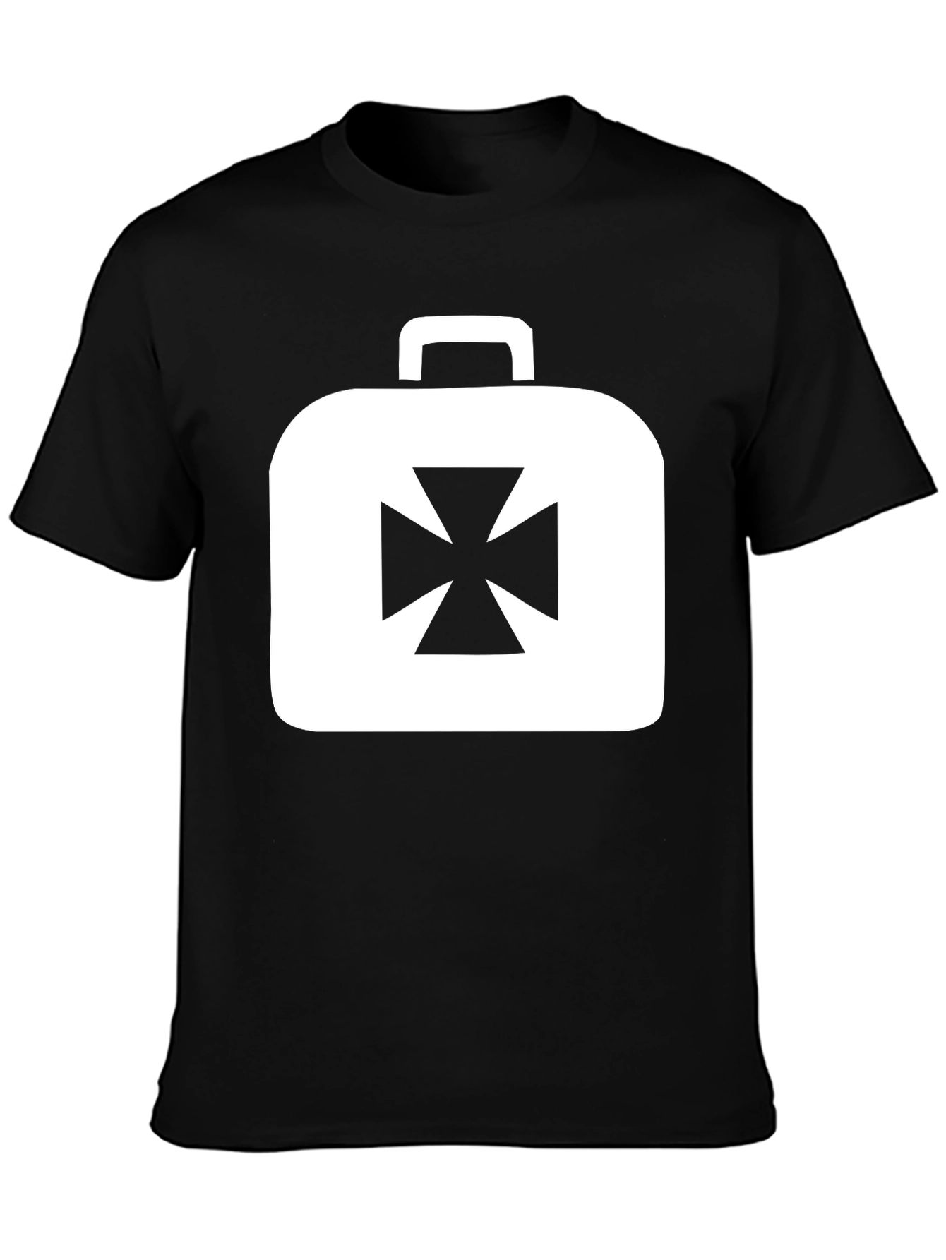 Black Iron Cross Briefcase Graphic Tee - Black view 3