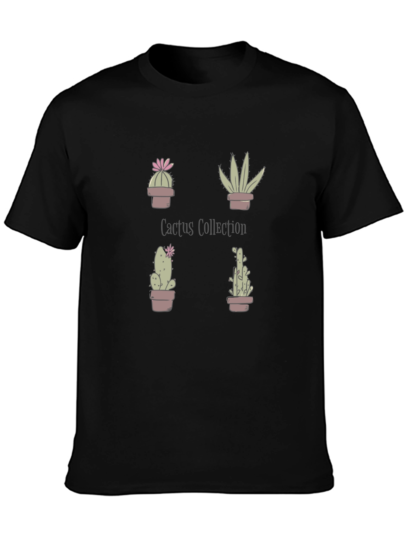 Black Cactus Collection Graphic Tee - Black view 3