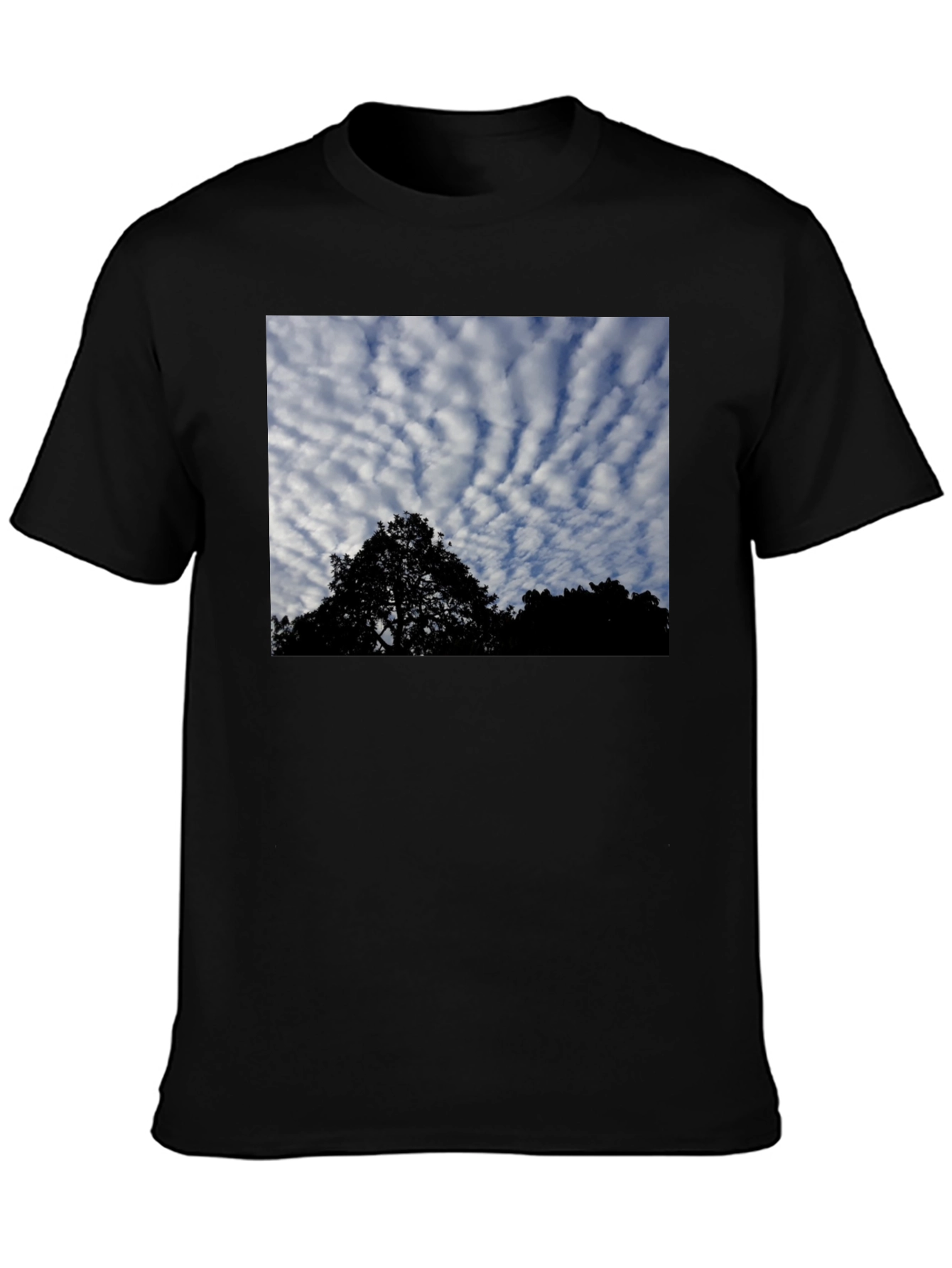 Black Sky & Silhouette Graphic Black T-Shirt view 3