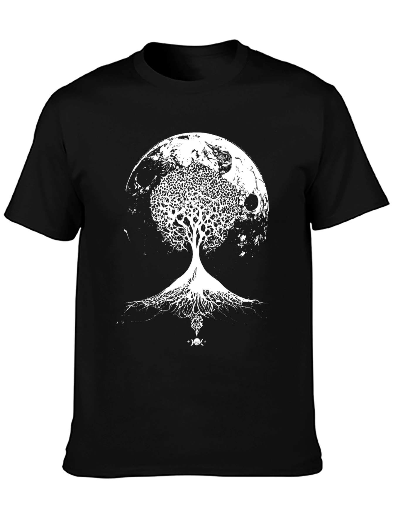Black Tree of Life Moon Graphic Tee view 3