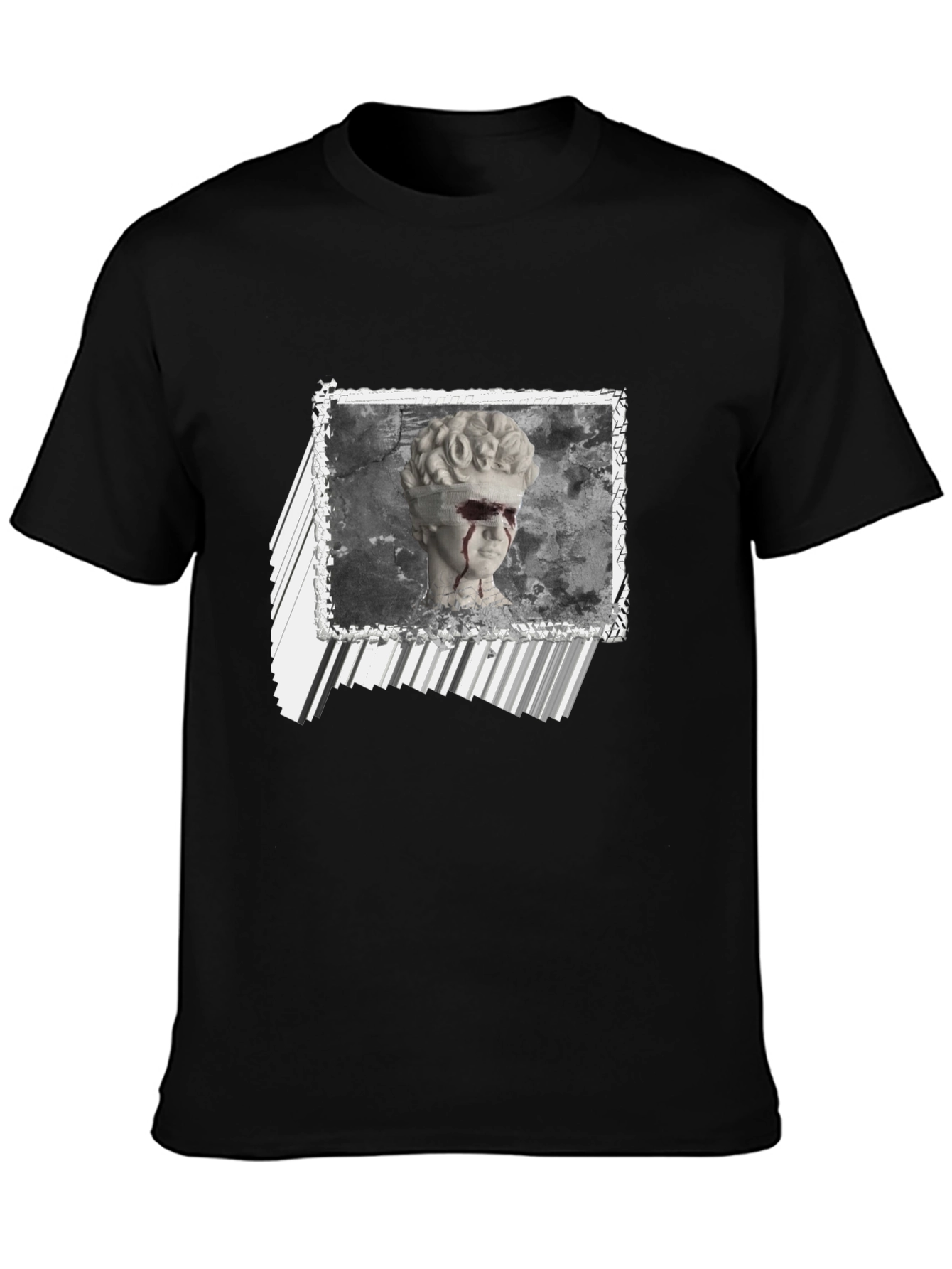 Black Statue Graphic Print Black T-Shirt view 3