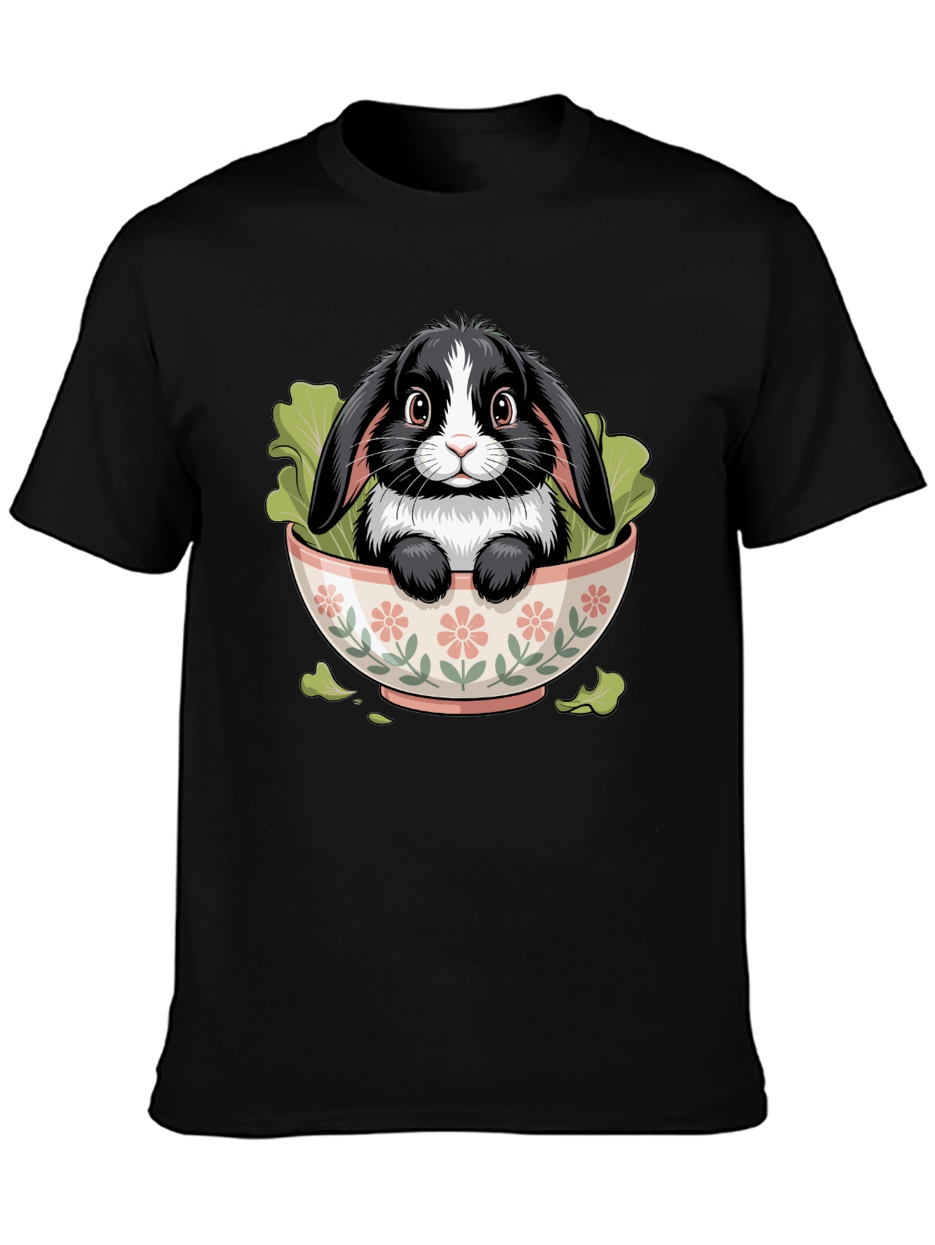 Black Bunny in Bowl Graphic Tee view 3