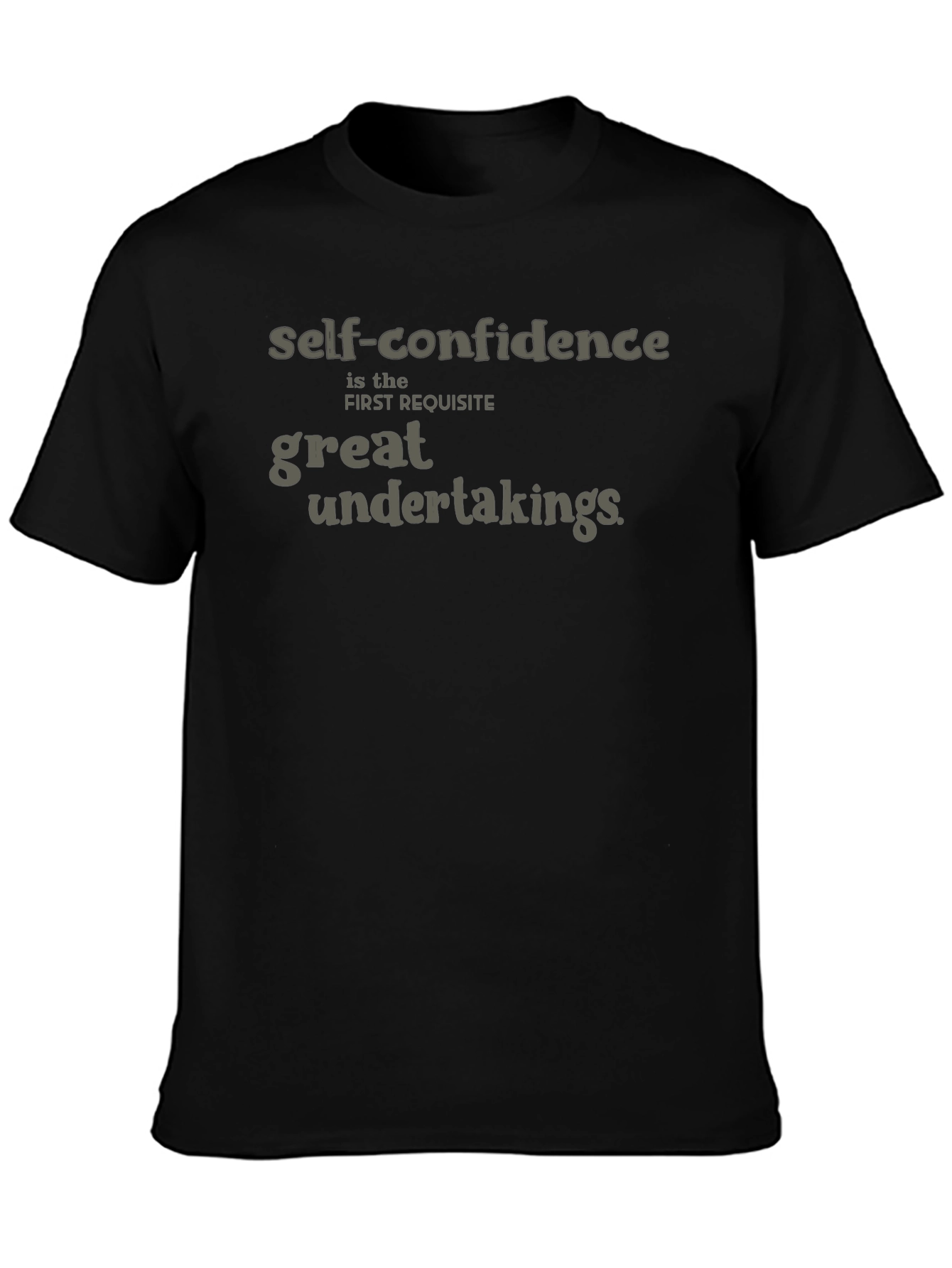 Black Self-Confidence Graphic Tee - Black Crew Neck T-Shirt view 3