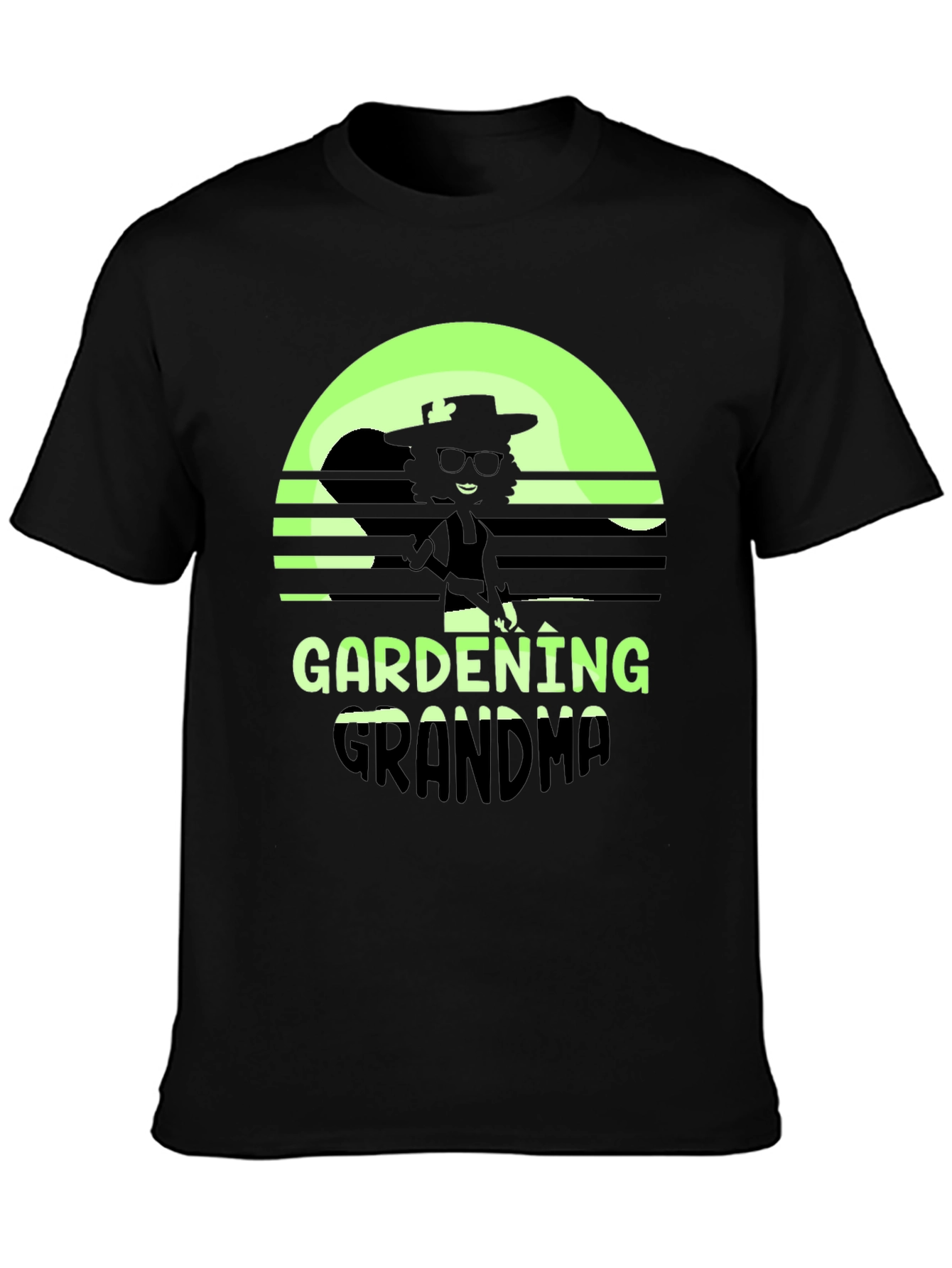 Black Gardening Grandma T-Shirt - Retro Style view 3