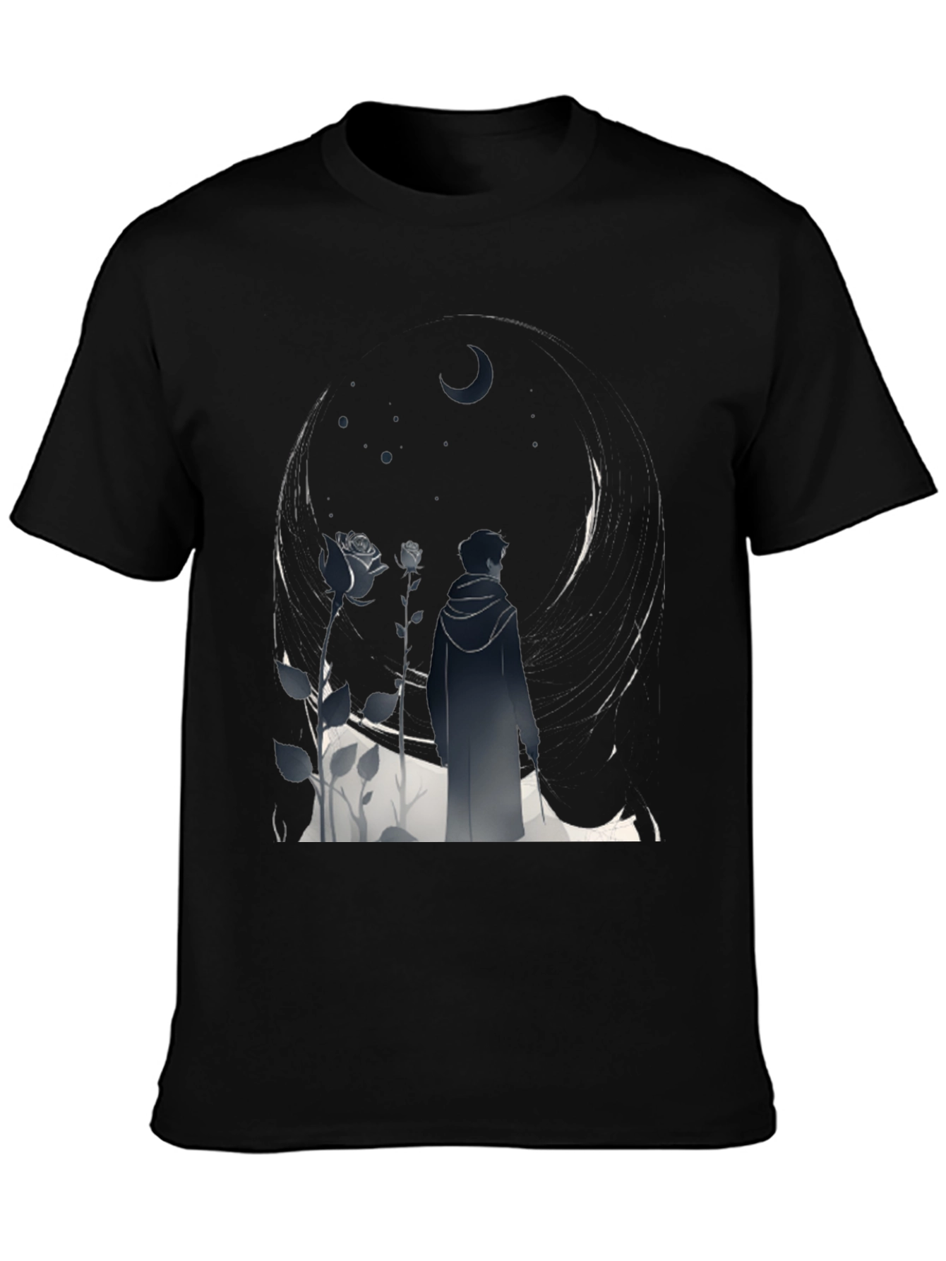 Black Midnight Bloom Graphic Tee view 3