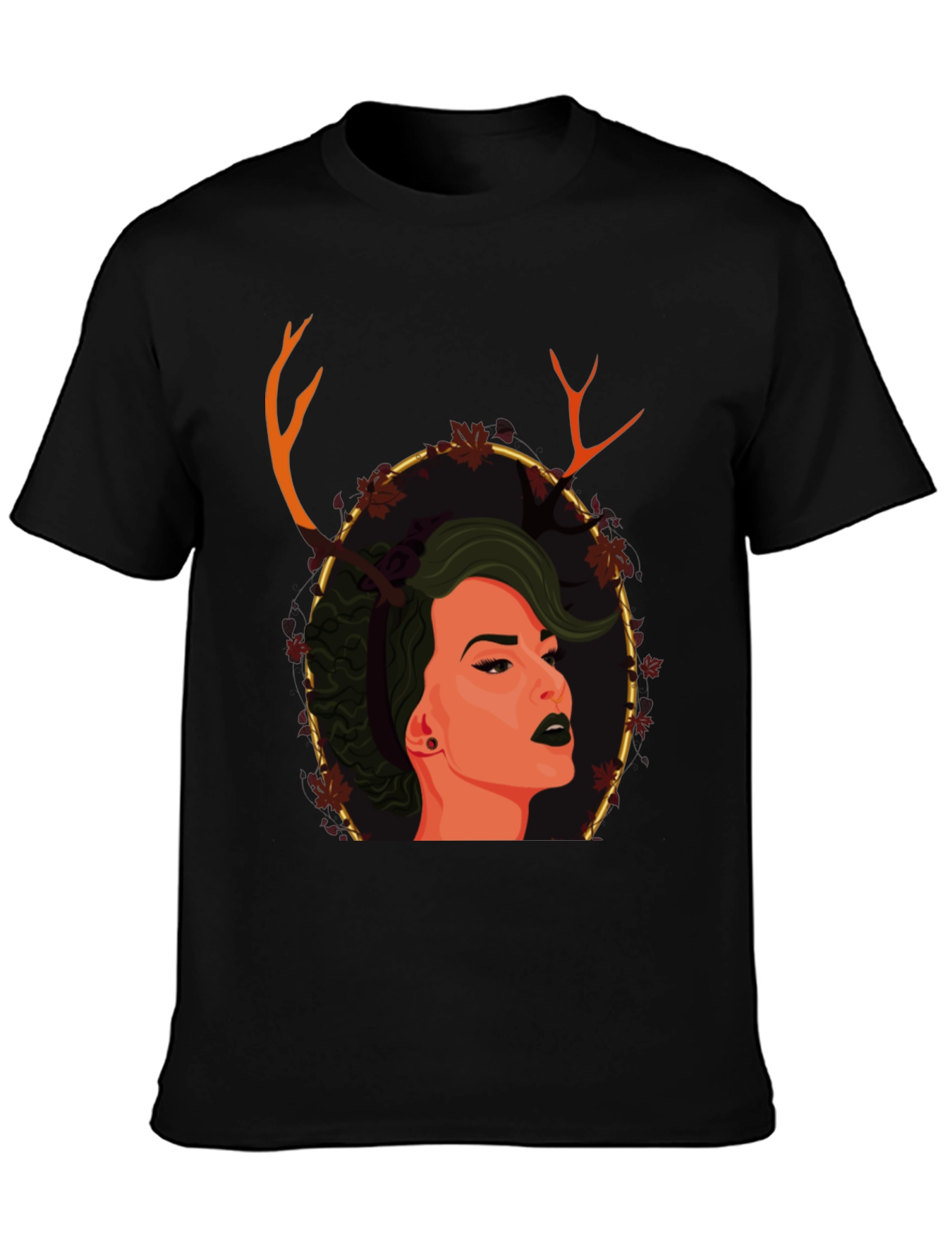 Black Antler Woman Graphic T-Shirt - Unique Design view 3