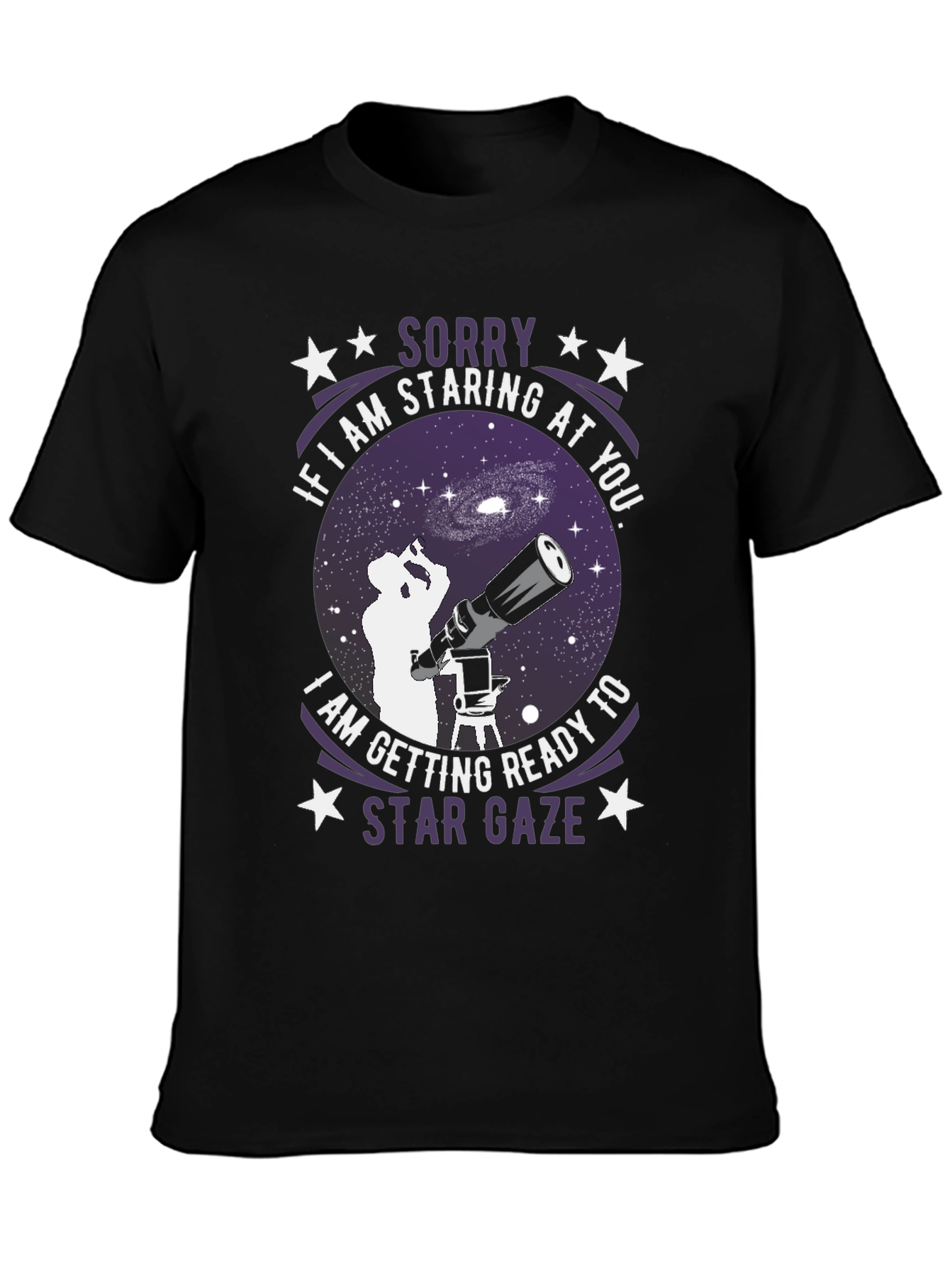 Black Star Gaze T-Shirt - Sorry If I'm Staring! view 3
