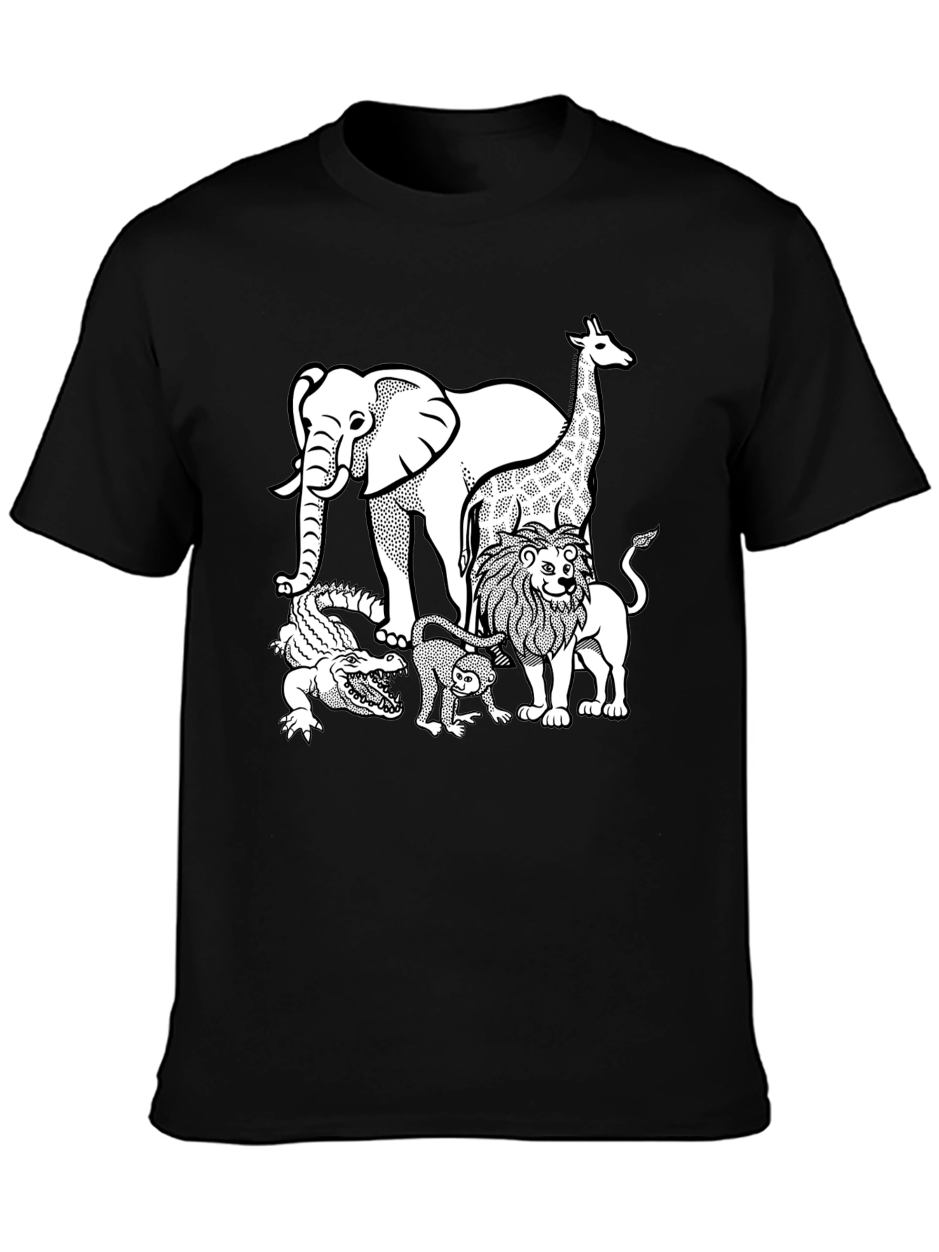 Black Safari Crew Neck Graphic Tee - Black view 3