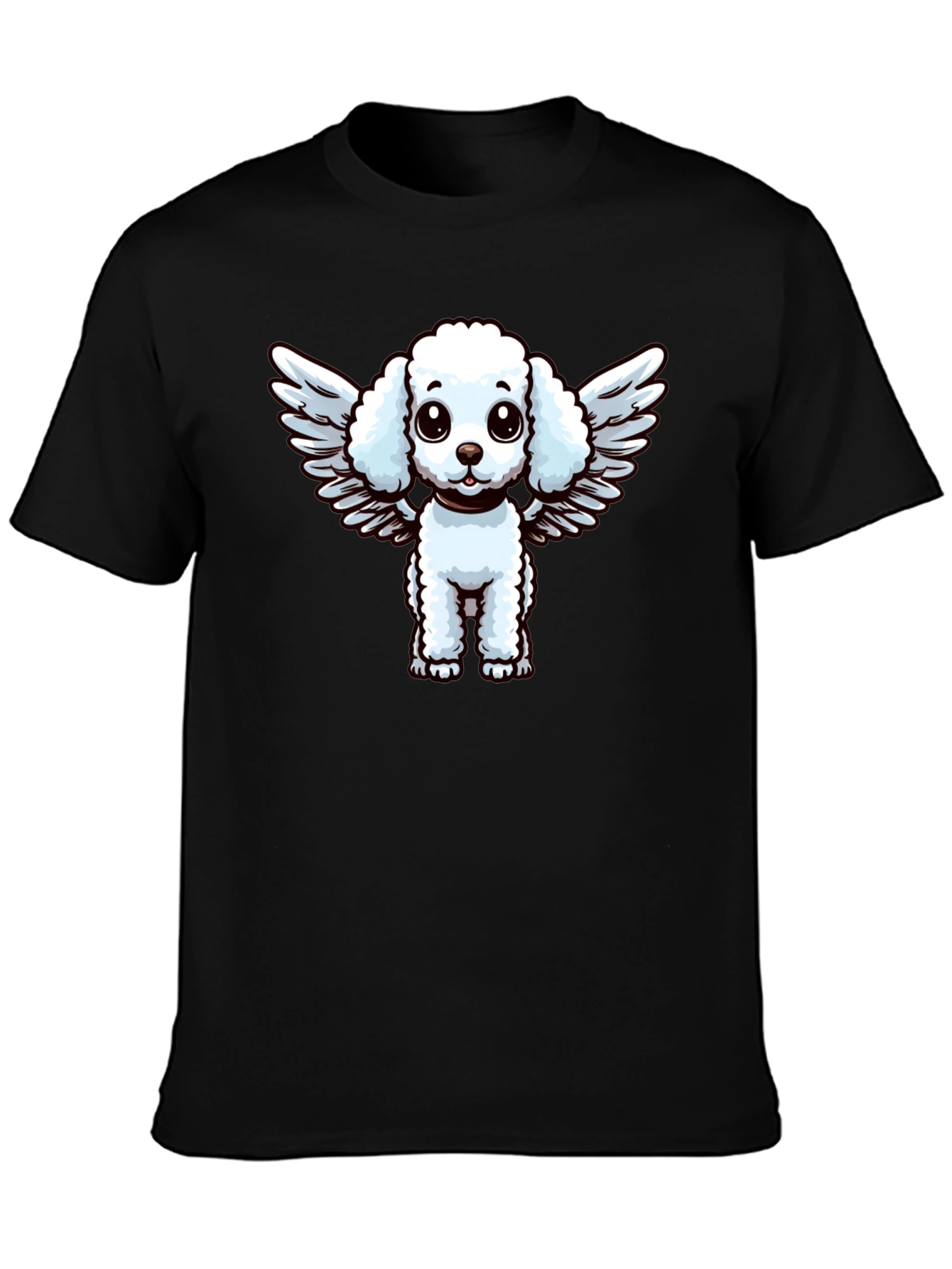 Black Angel Poodle Graphic Tee - Unique Dog Lover Gift view 3
