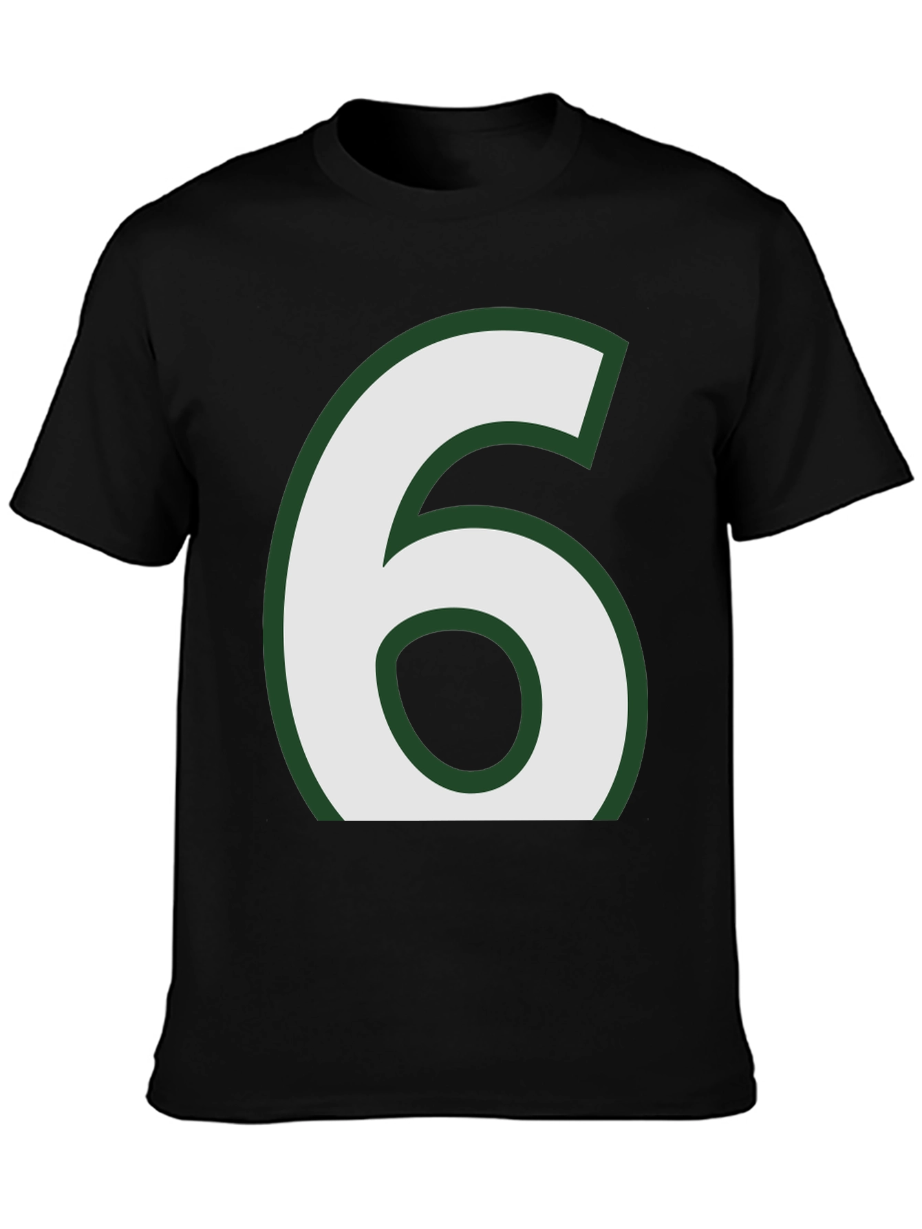 Black Number 6 Graphic Tee - Black Cotton Blend view 3