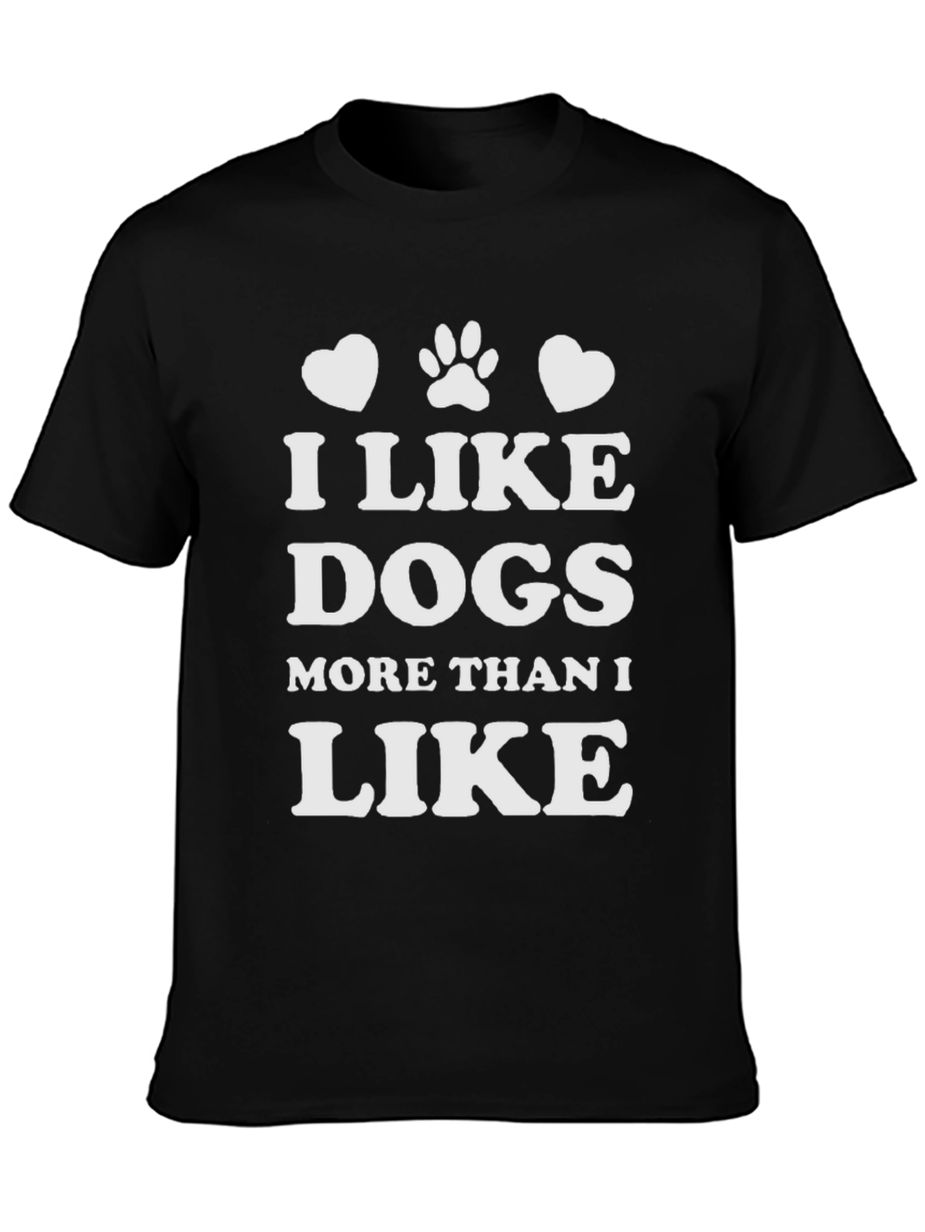 Black I Like Dogs T-Shirt - Black Cotton Blend view 3