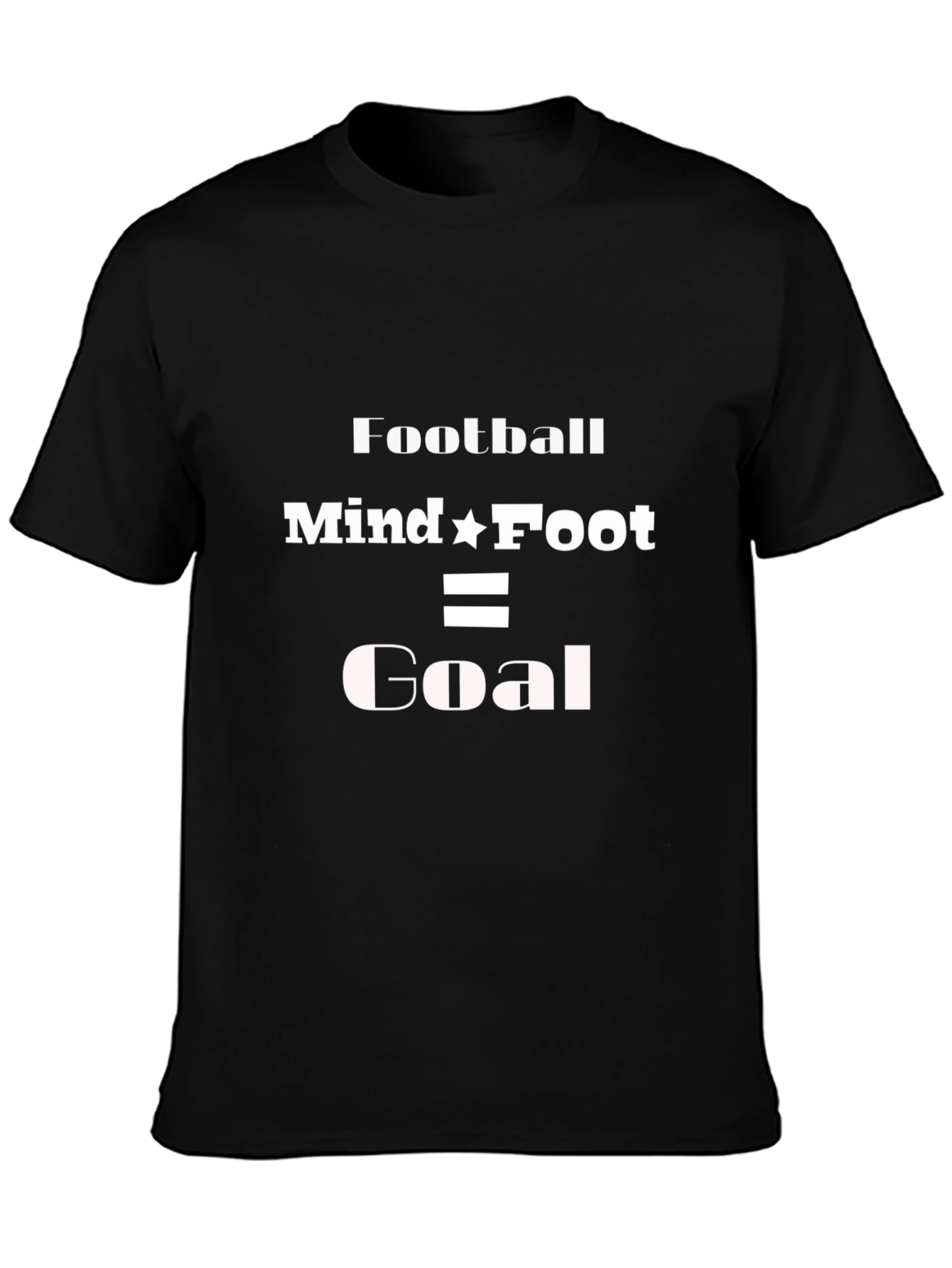 Black Football Mind Foot Goal T-Shirt - Black, Short Sleeve view 3