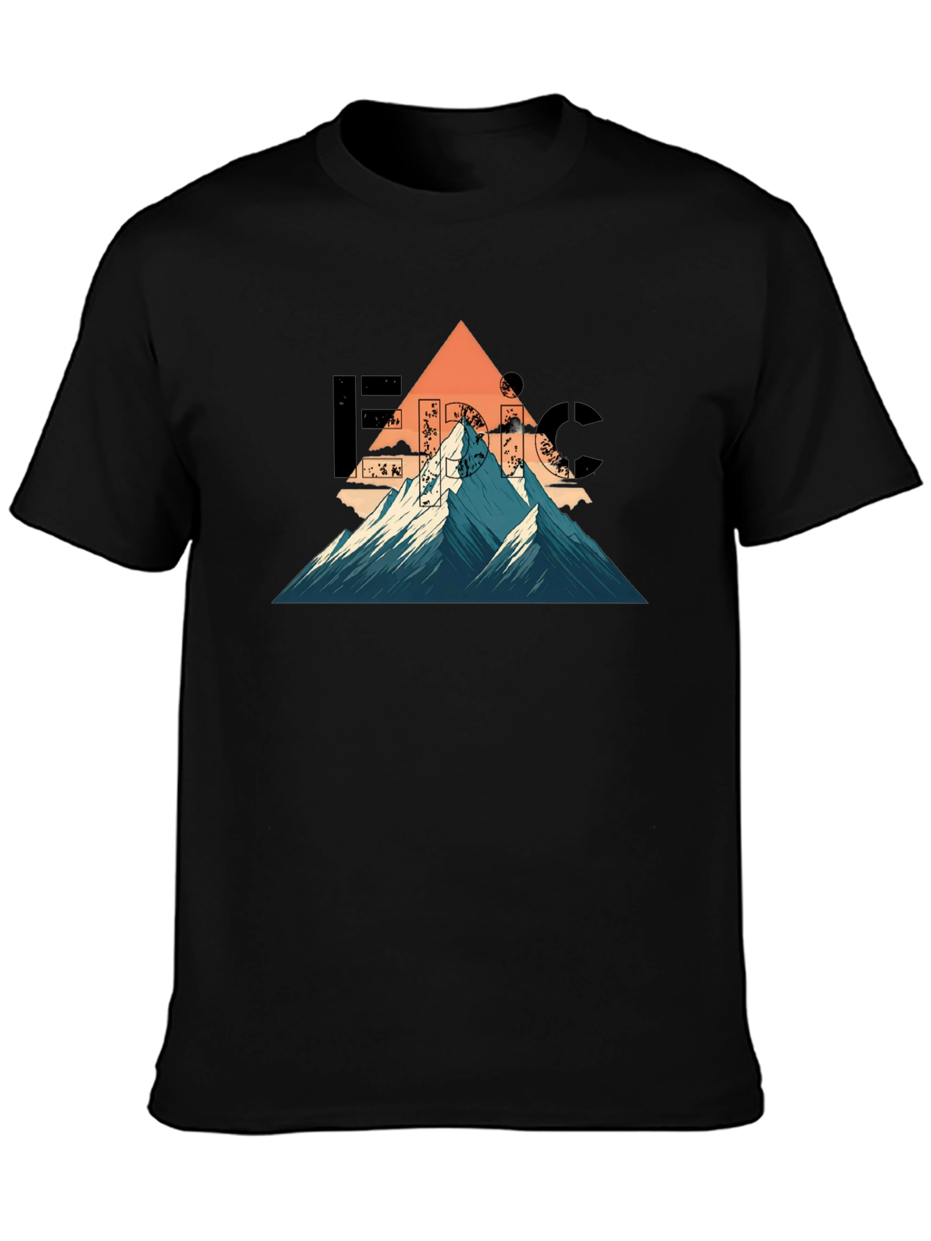 Black Epic Mountain Graphic T-Shirt - Adventure Ready view 3