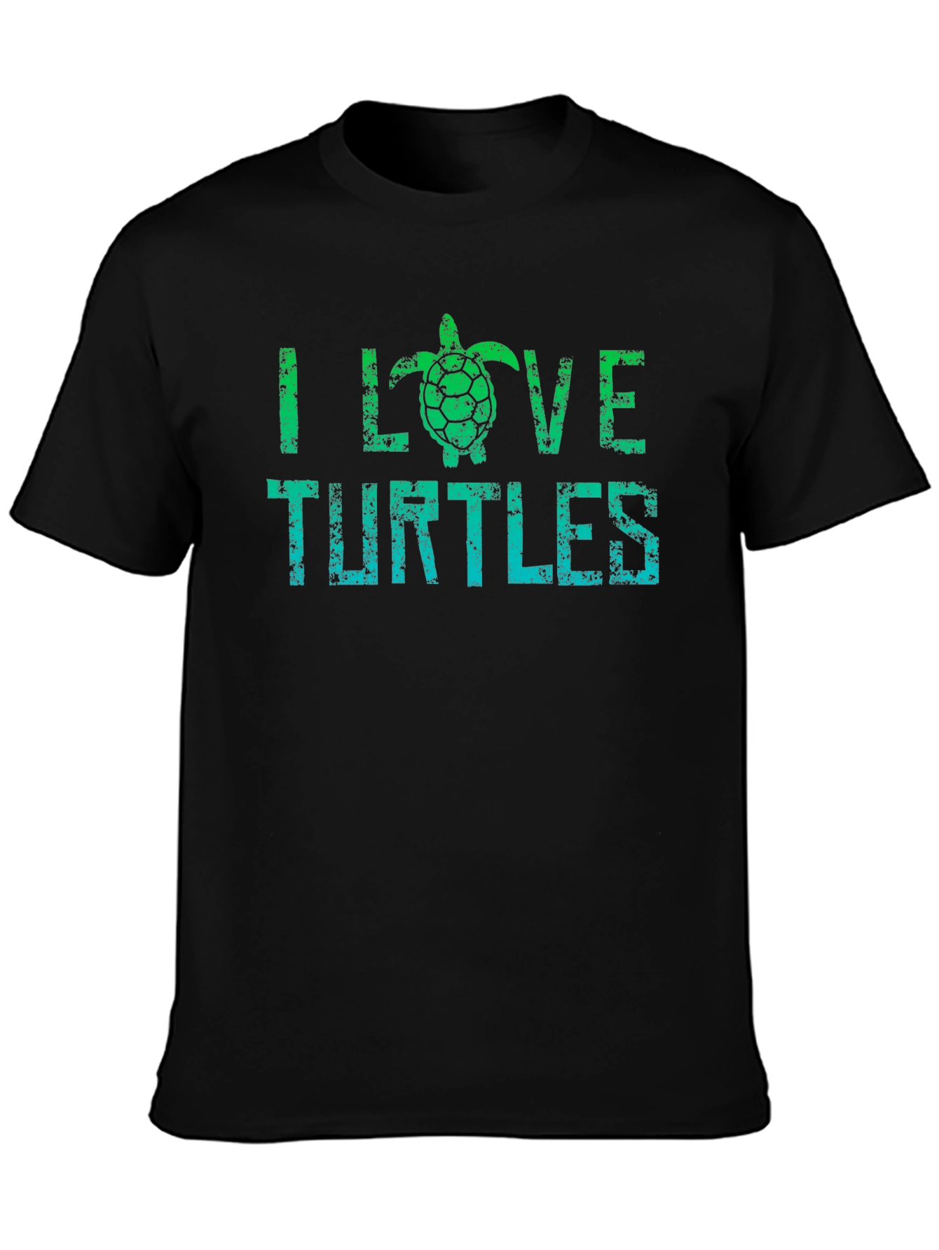 Black I Love Turtles Graphic T-Shirt - Black view 3