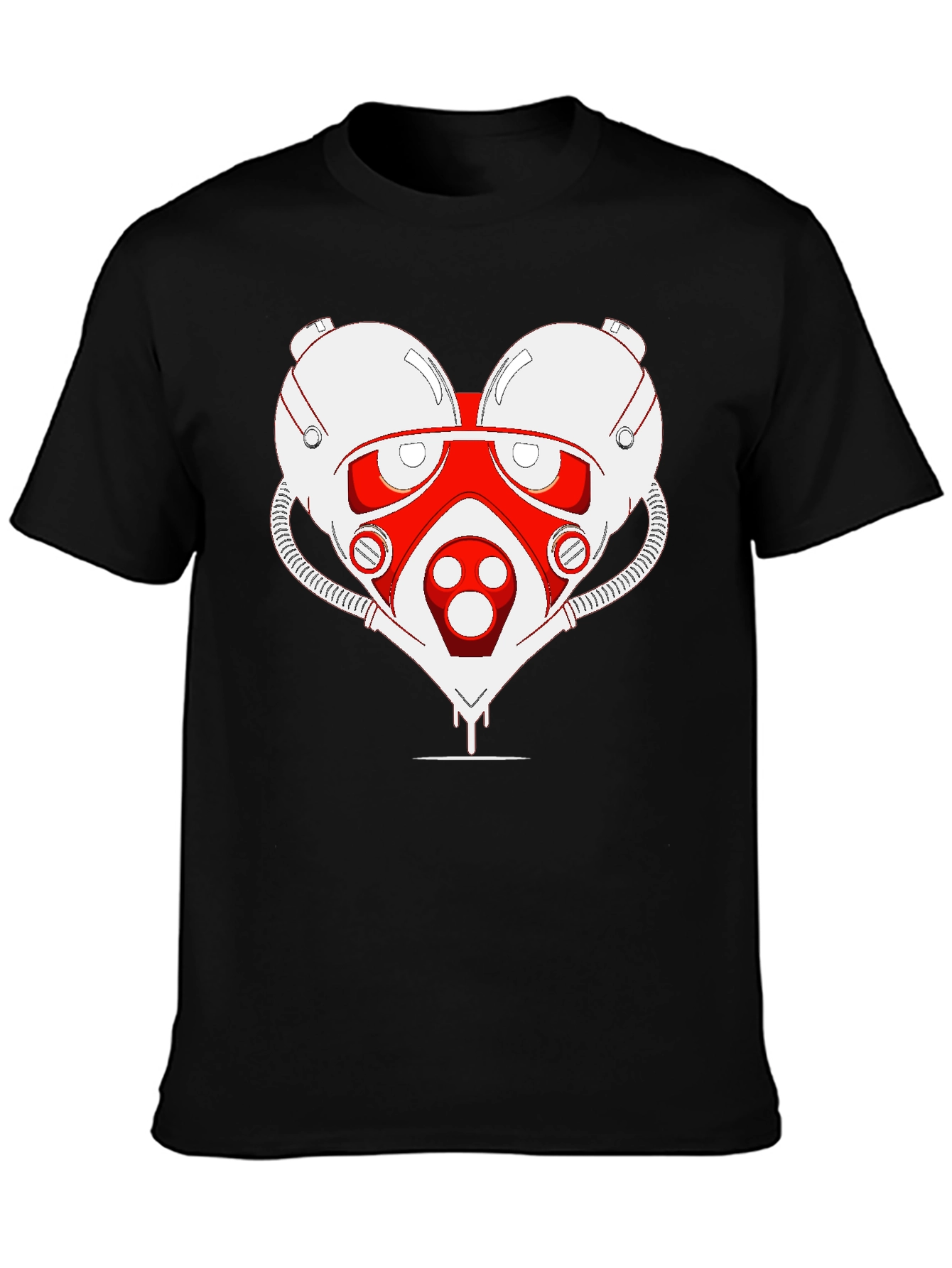 Black Sci-fi Heart T-Shirt - Unique Graphic Tee view 3
