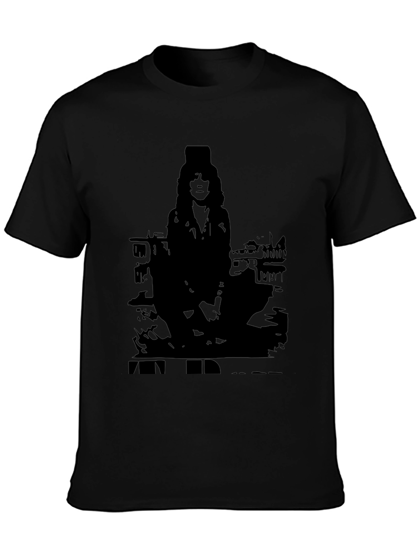 Black Black Graphic Tee - Patti Smith Silhouette Design view 3