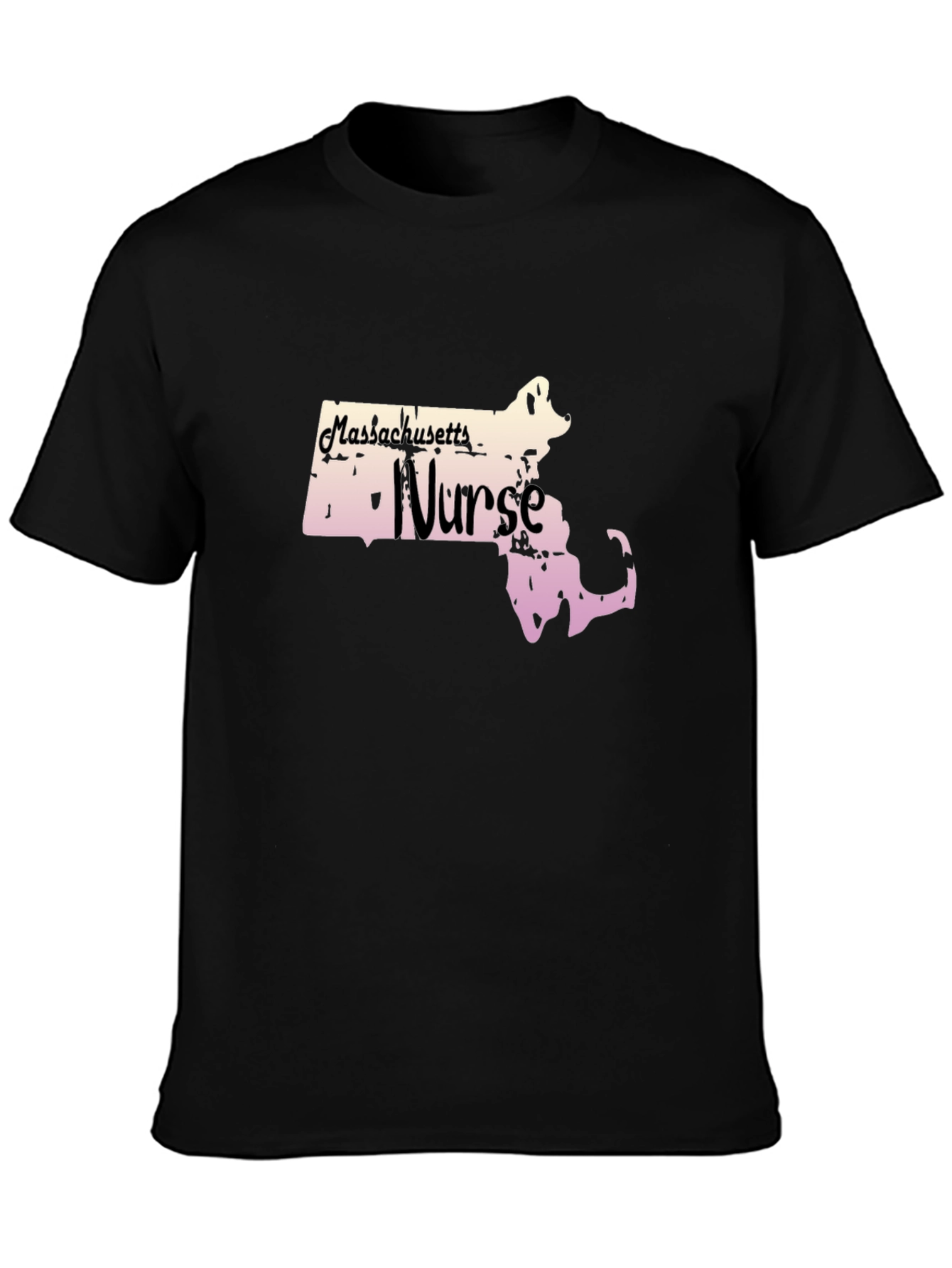Black Massachusetts Nurse T-Shirt view 3