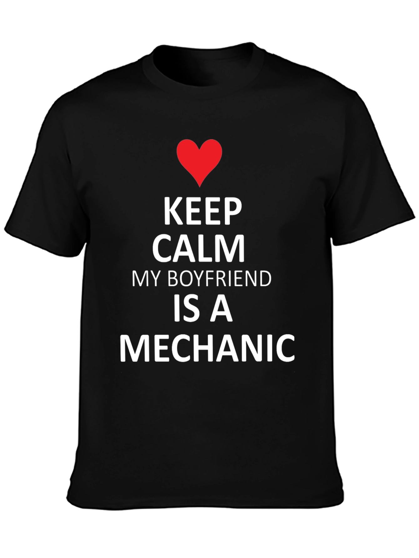 Black Keep Calm Boyfriend Mechanic Tee - Black view 3