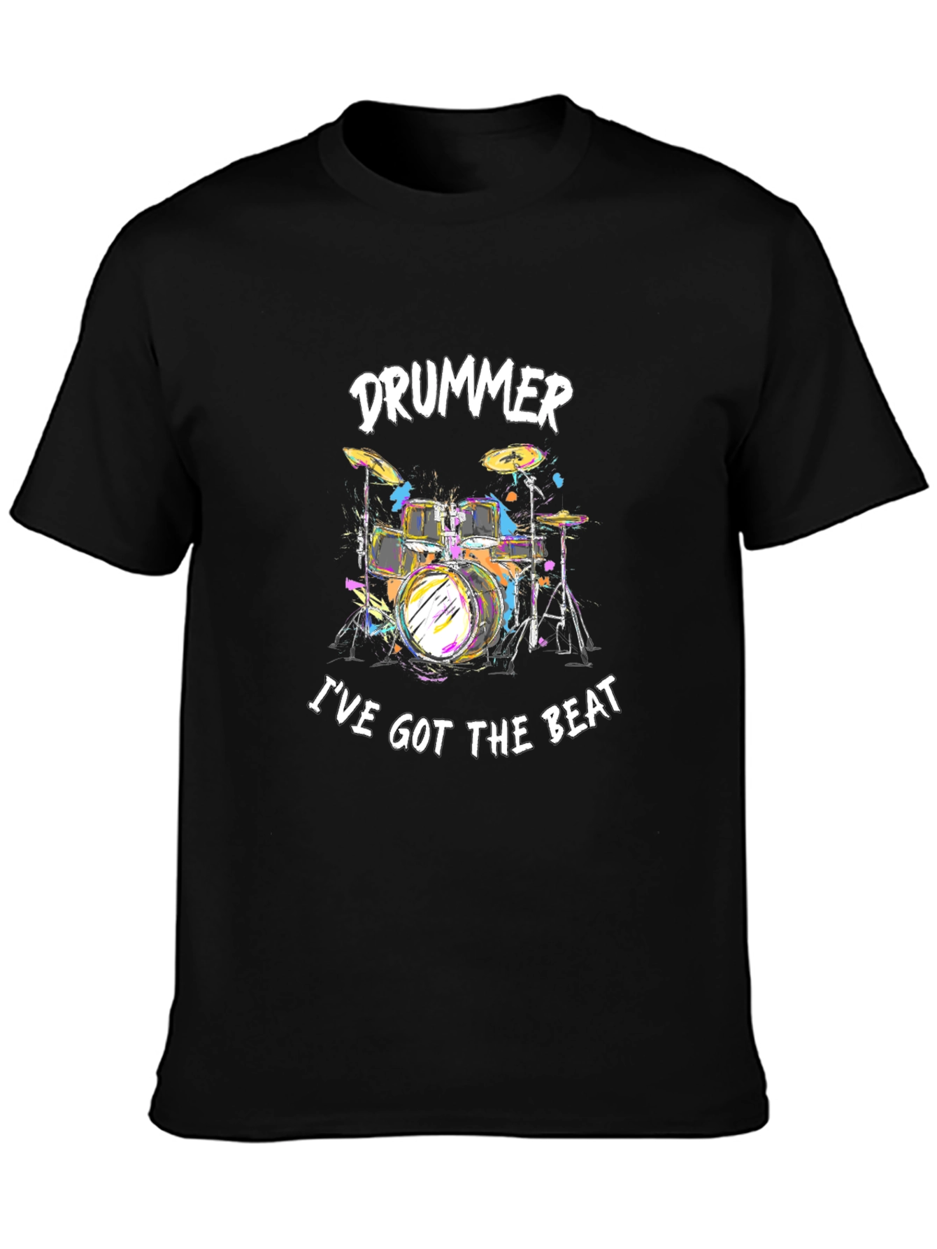 Black Drummer T-Shirt - I've Got The Beat Graphic Tee view 3