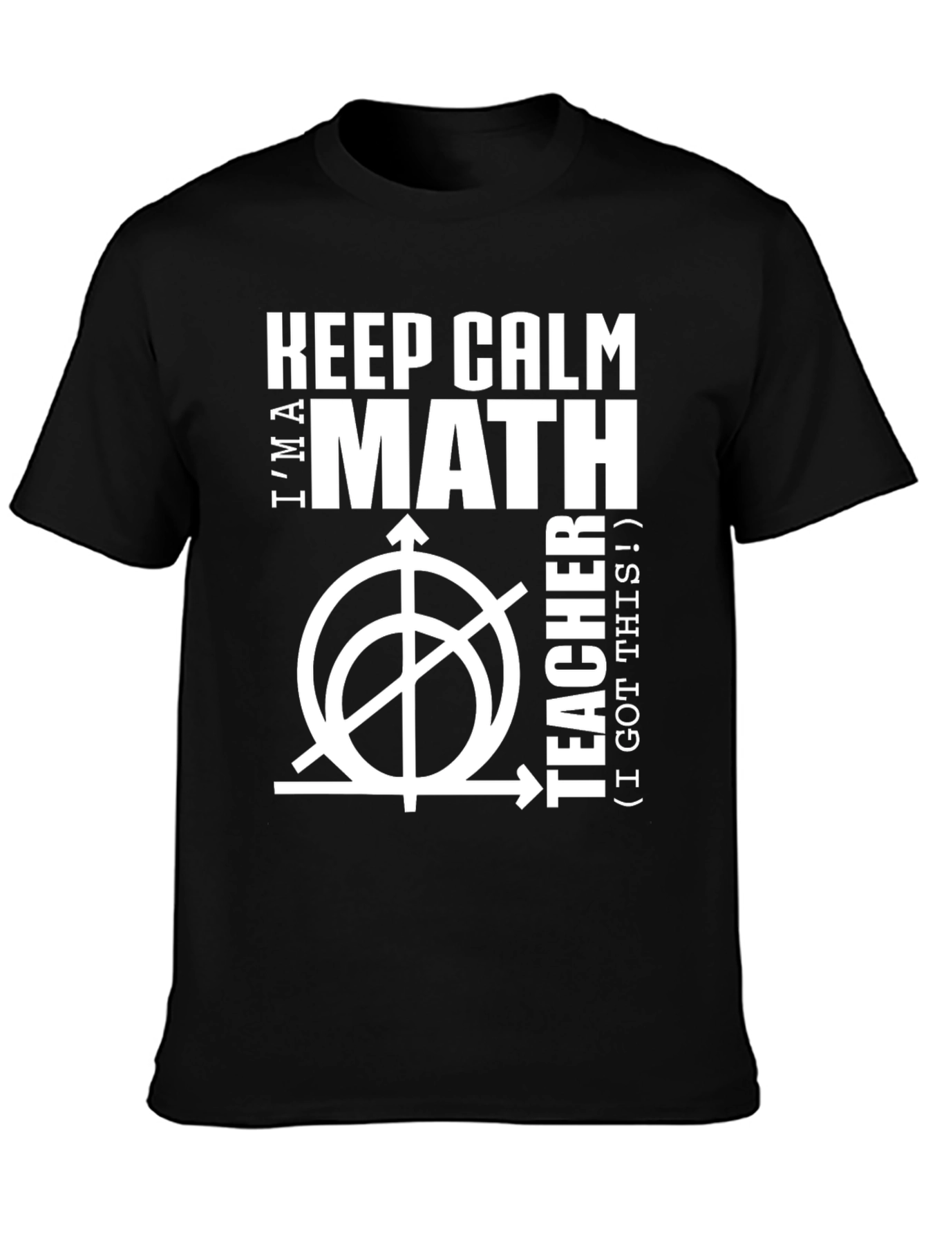 Black Keep Calm I'm A Math Teacher T-Shirt view 3