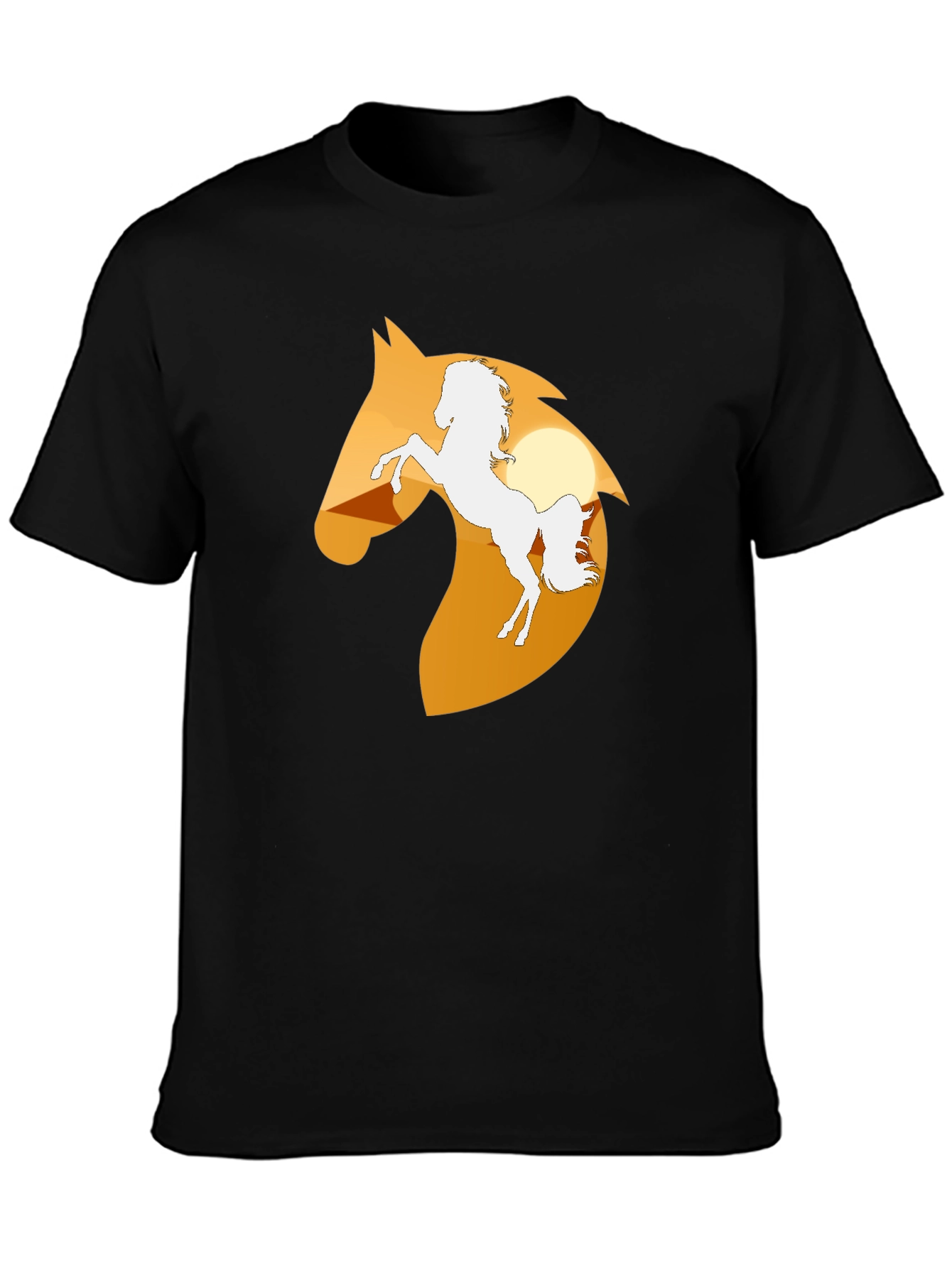 Black Horse Silhouette Graphic Tee - Black view 3