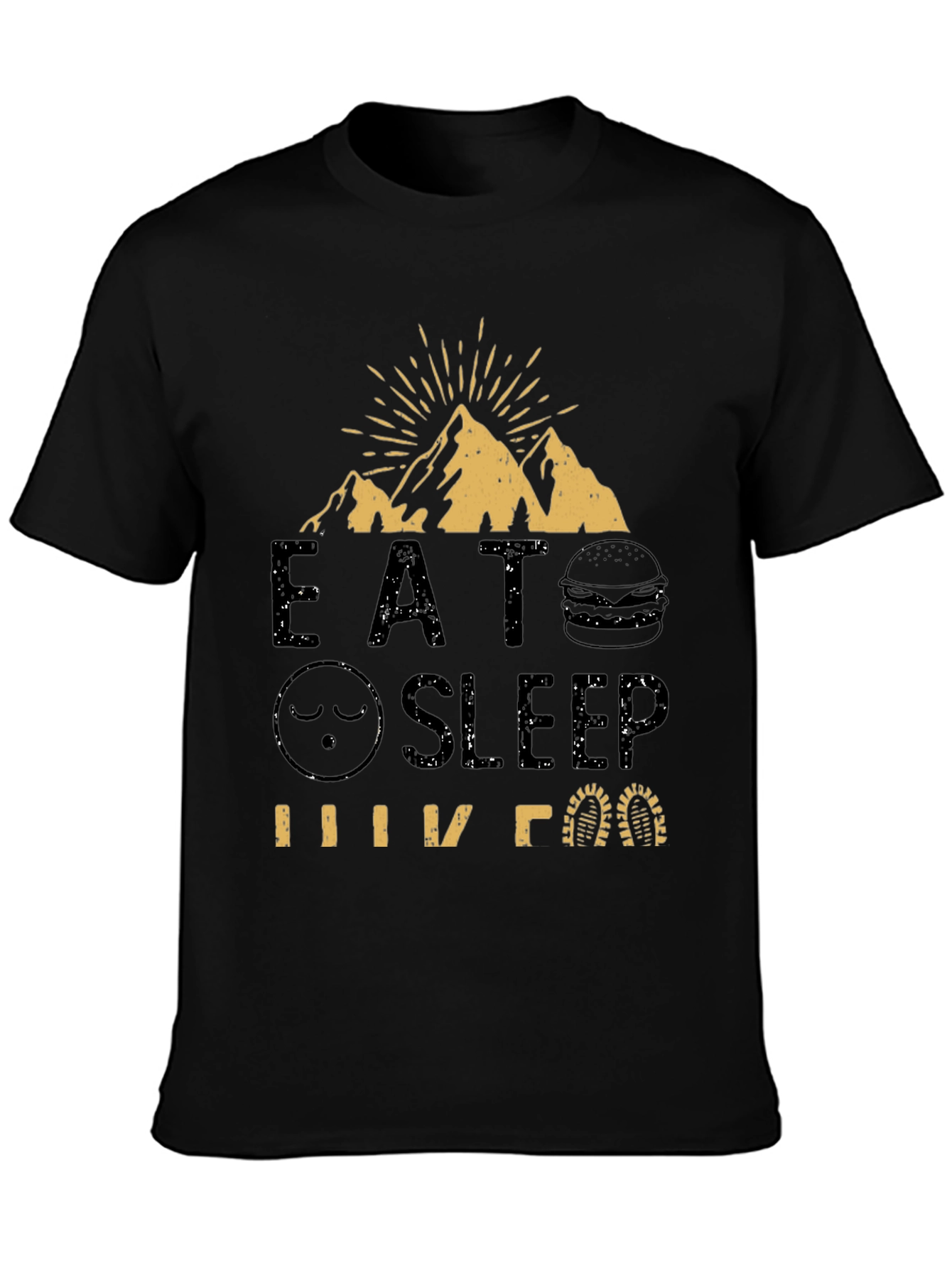Black Eat Sleep Hike T-Shirt - Adventure Tee view 3