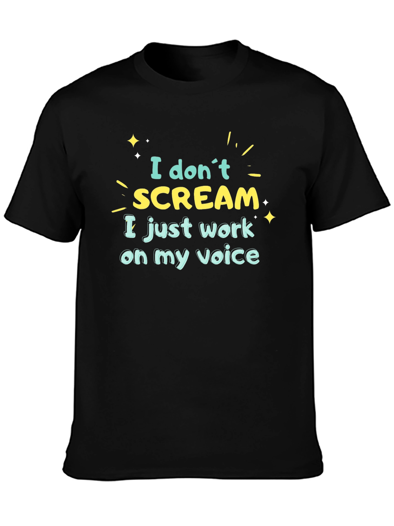 Black I Don't Scream Black Graphic T-Shirt view 3