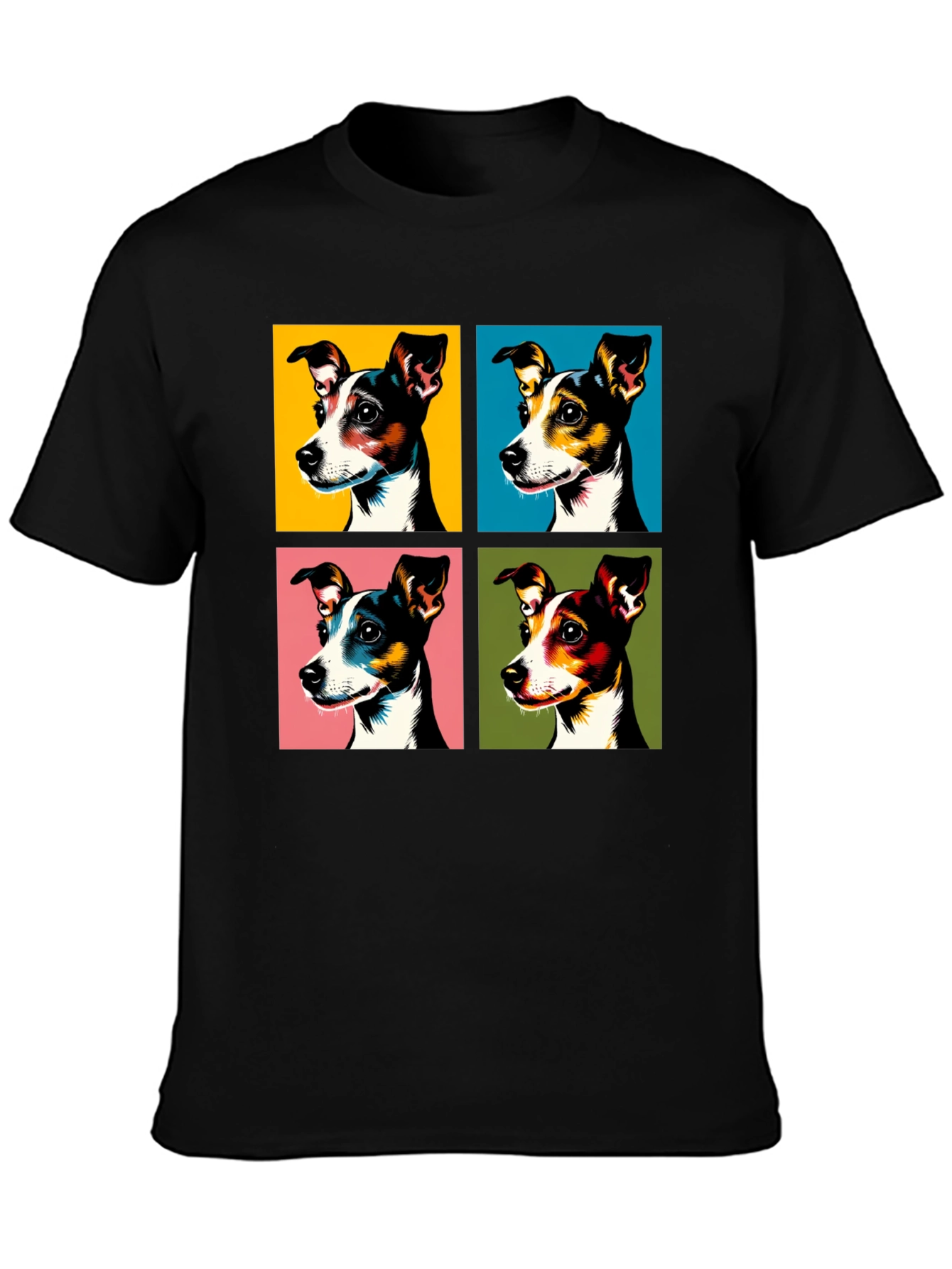 Black Pop Art Dog Graphic Tee - Stylish & Unique view 3