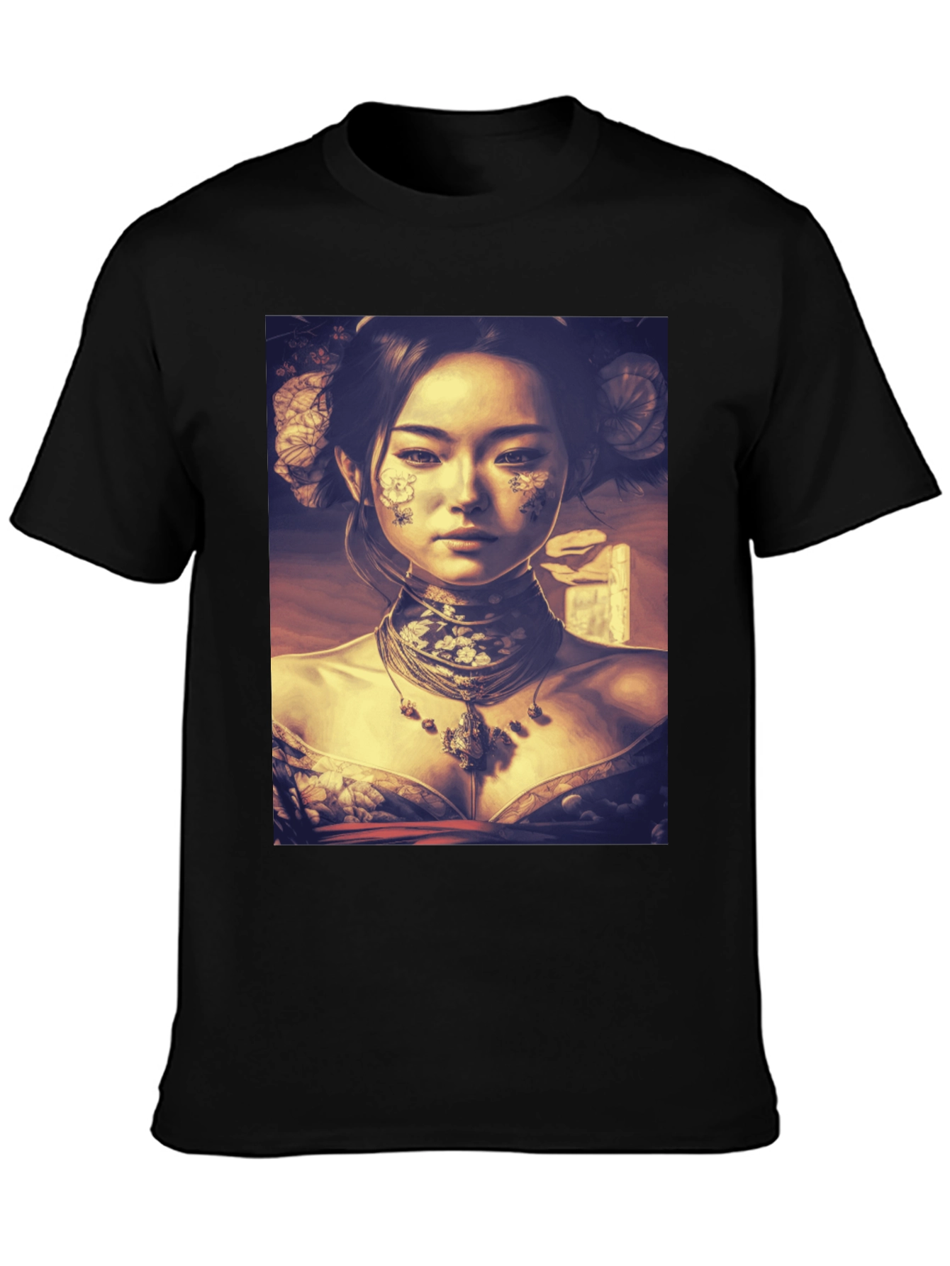 Black Asian Art Black T-Shirt view 3