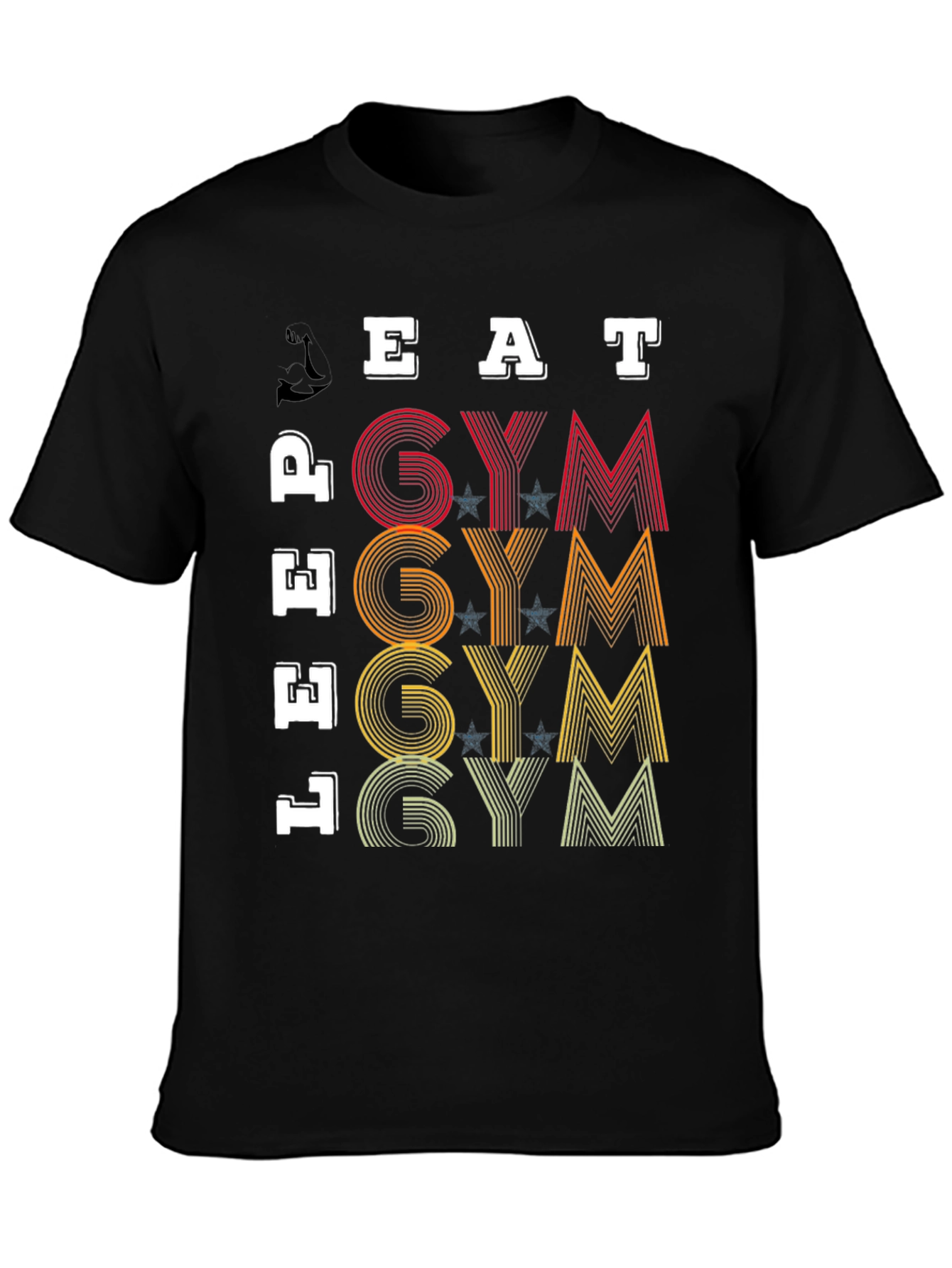Black Eat, Lift, Gym T-Shirt - Fitness Motivation Tee view 3