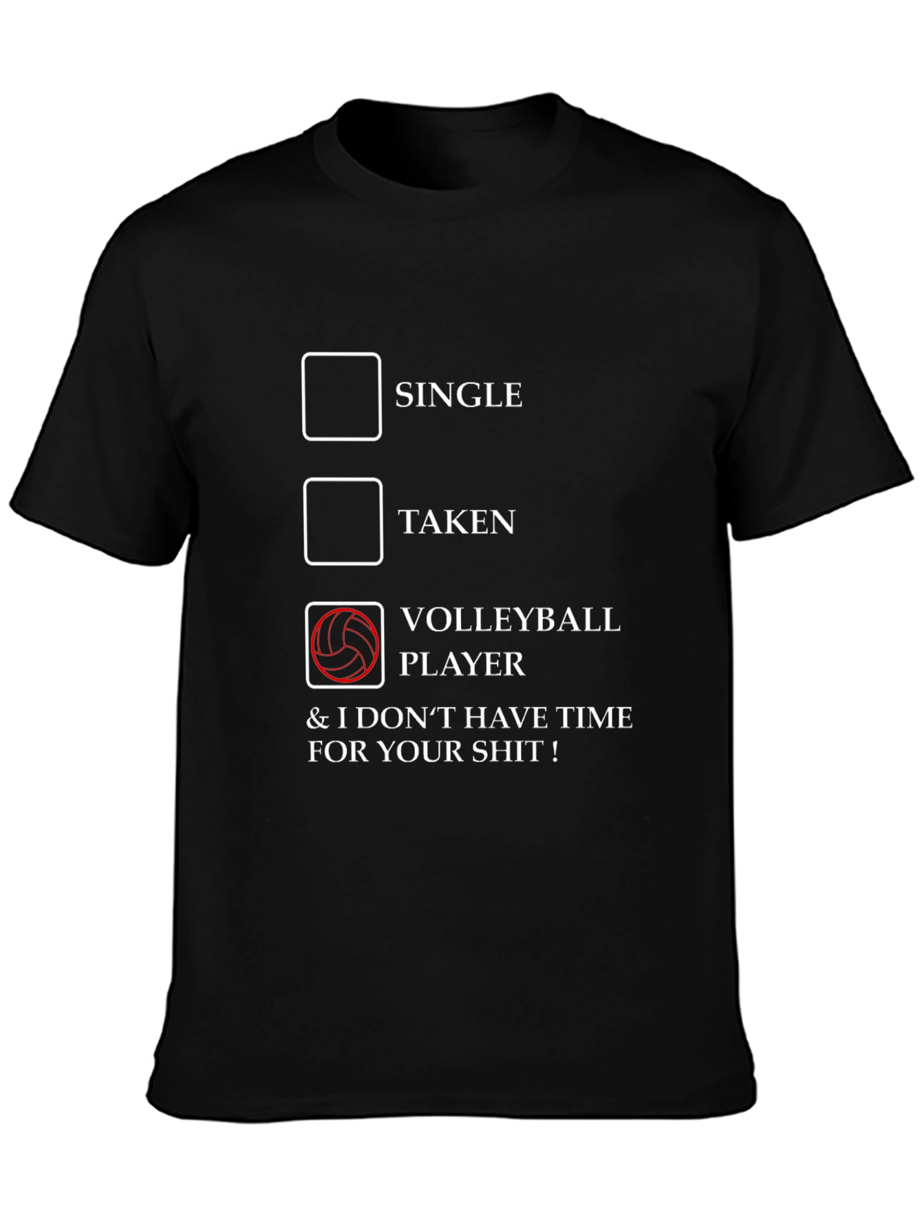 Black Volleyball Player Novelty Graphic T-Shirt view 3