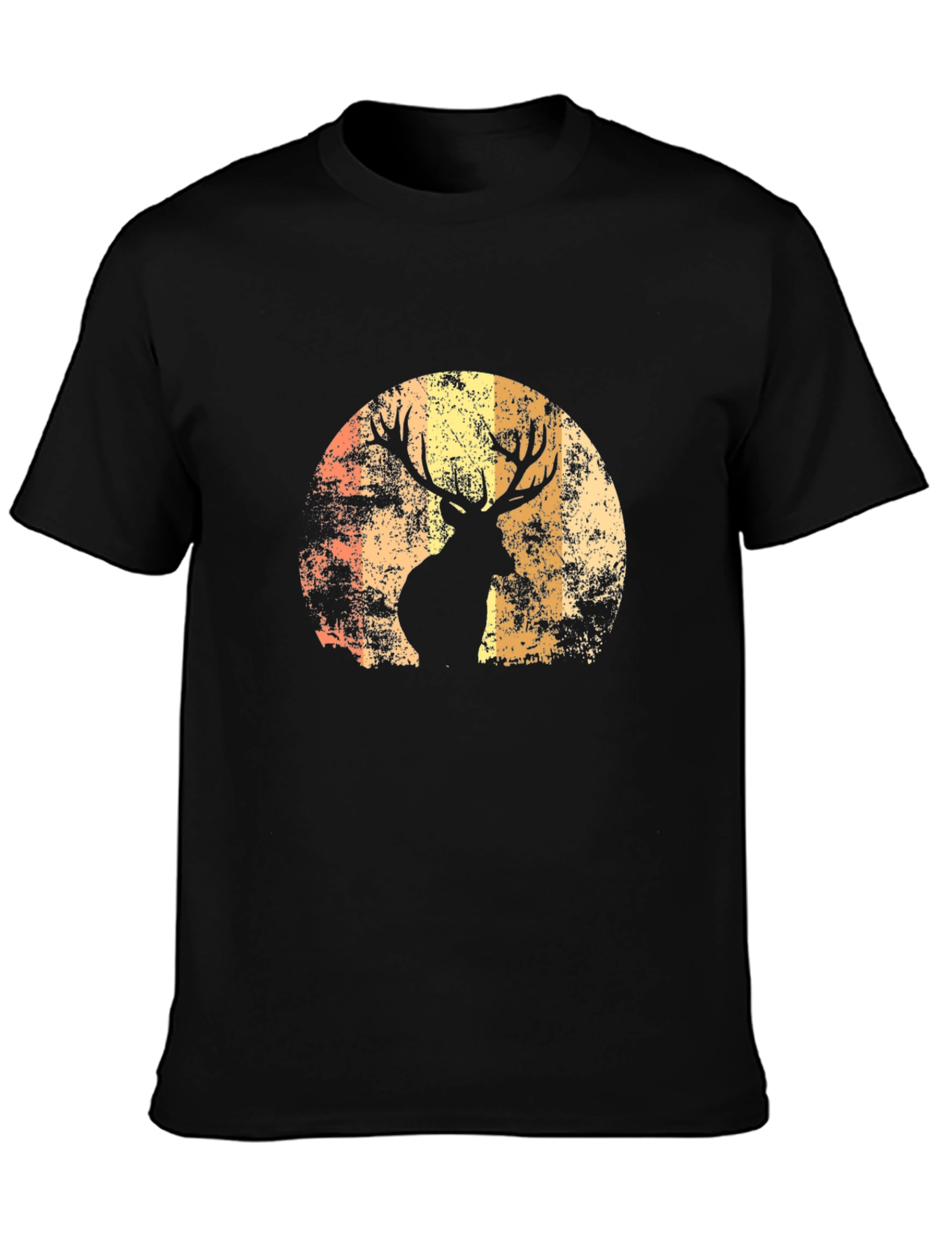 Black Deer Silhouette Graphic Tee - Men's Black T-Shirt view 3