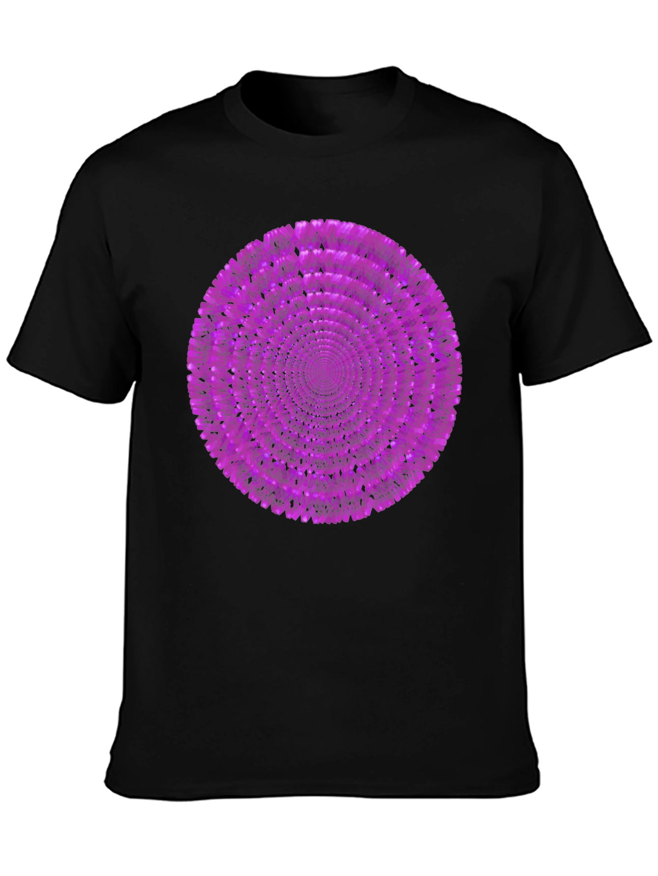 Black Abstract Purple Circle Graphic Black T-Shirt view 3