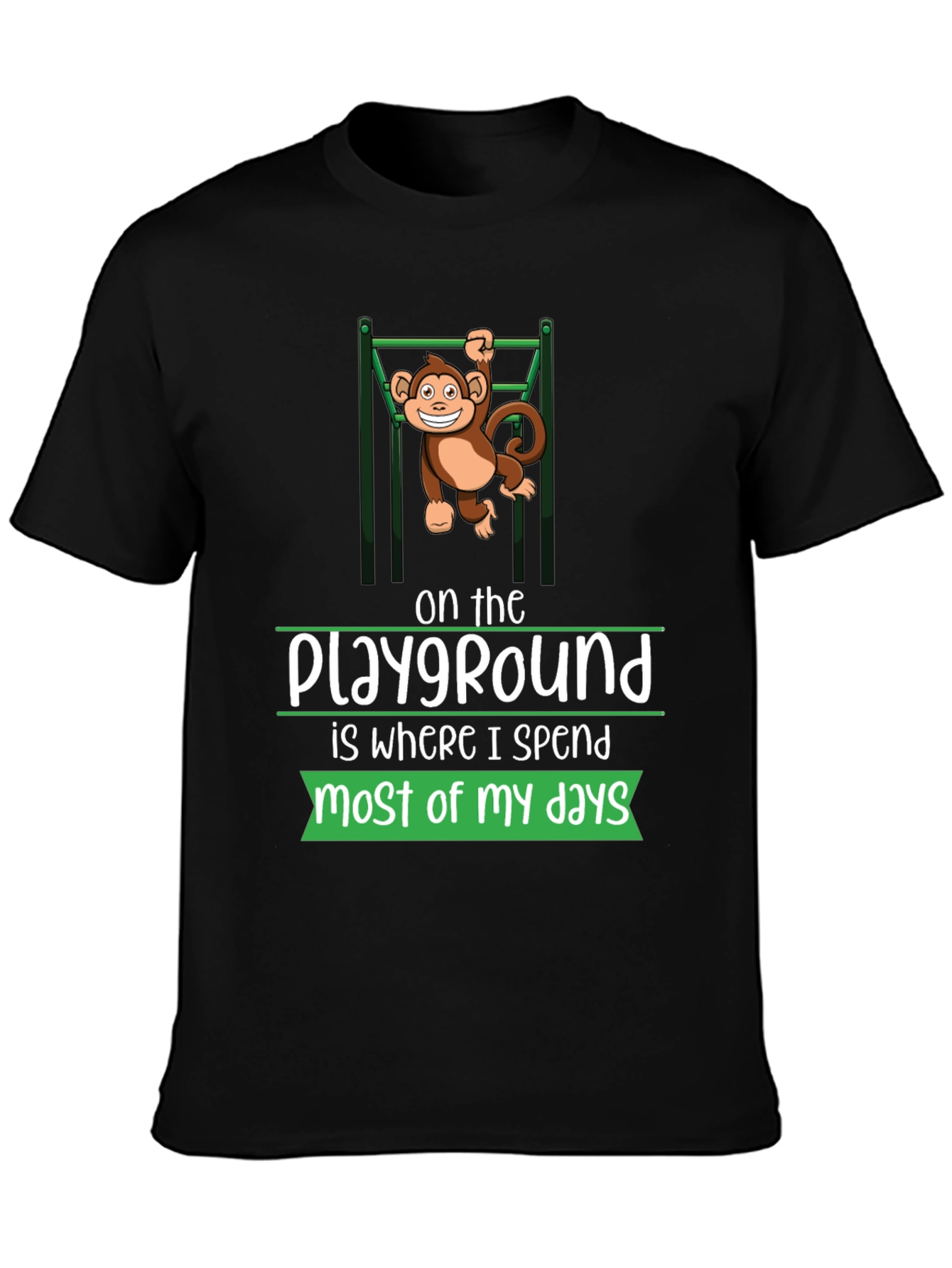 Black Playground Monkey Tee - Comfortable Graphic T-Shirt view 3