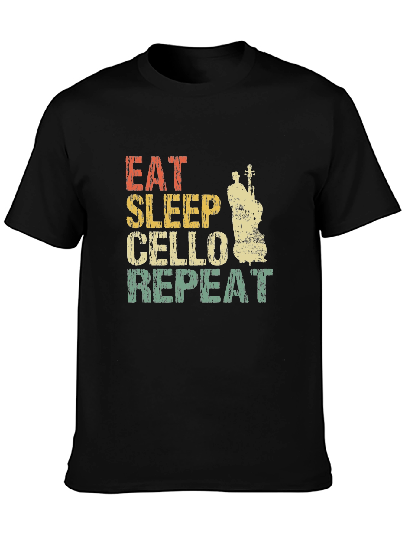 Black Eat Sleep Cello Repeat T-Shirt view 3