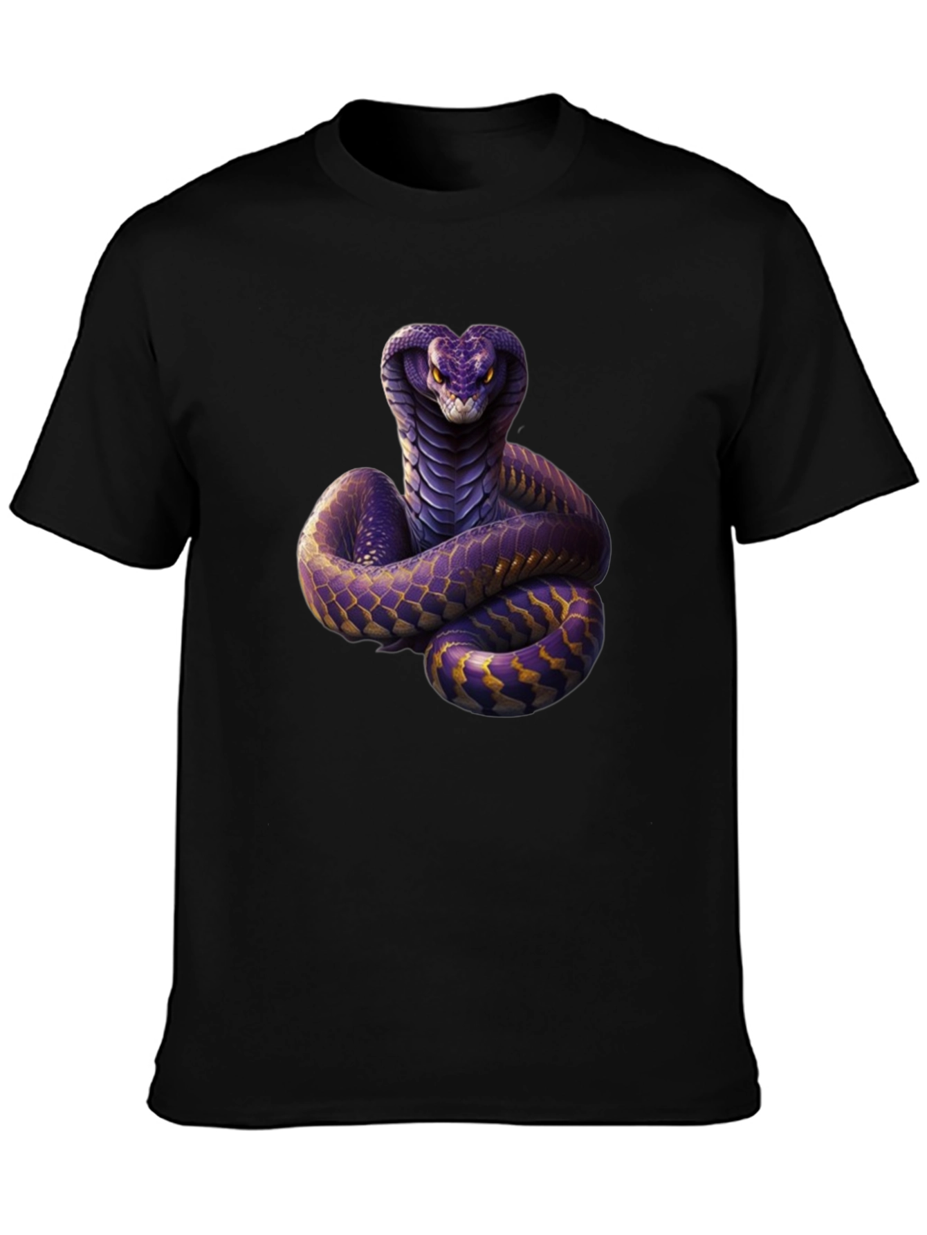 Black Cobra Graphic Print Black T-Shirt view 3
