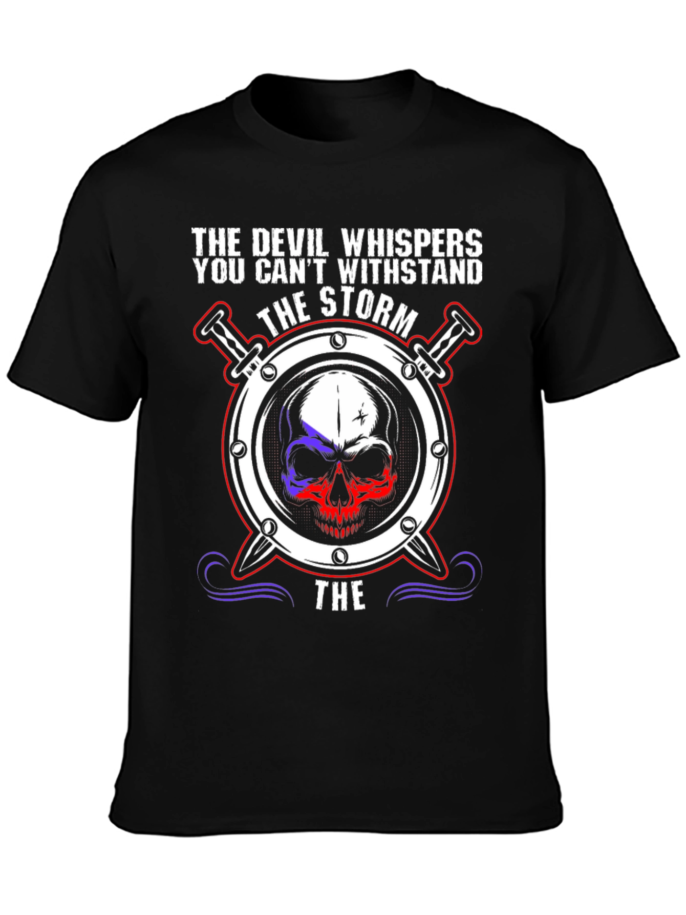 Black The Devil Whispers the Storm Graphic Tee view 3