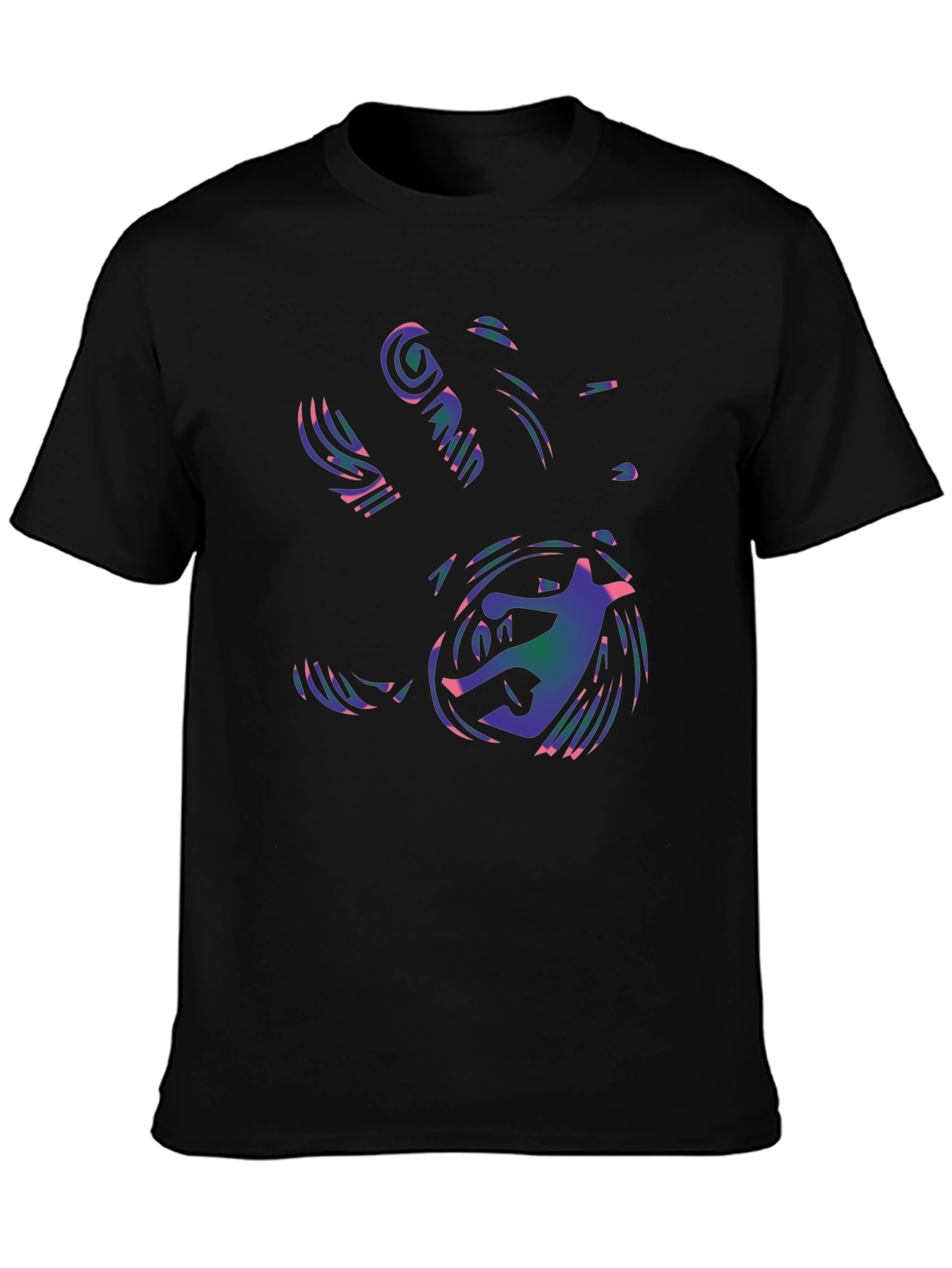 Black Abstract Handprint Sports T-Shirt view 3