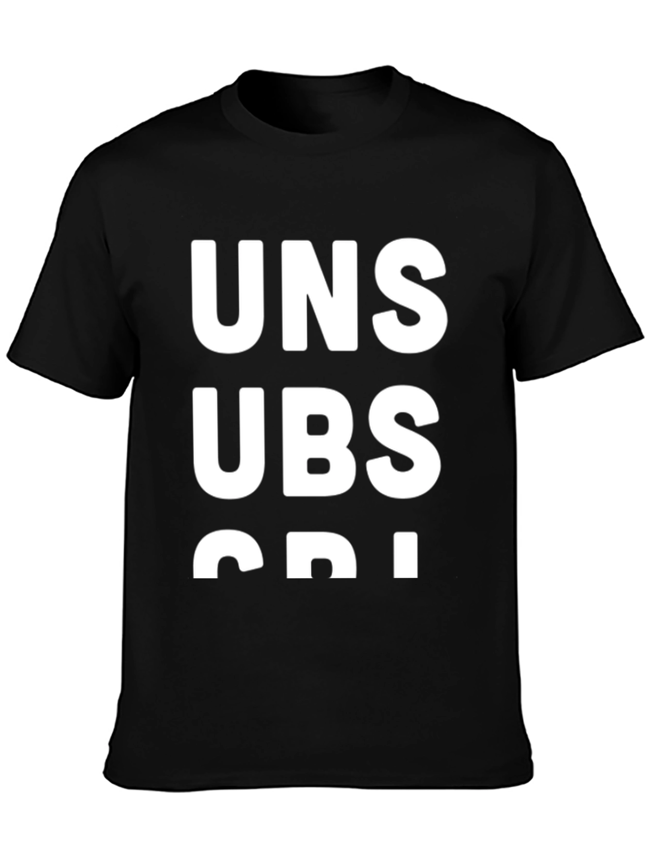 Black Unsubscribe Black Graphic T-Shirt view 3