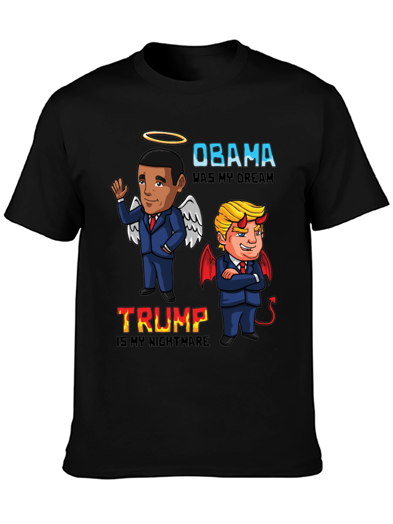 Black Obama Dream Trump Nightmare Political Graphic Tee view 3