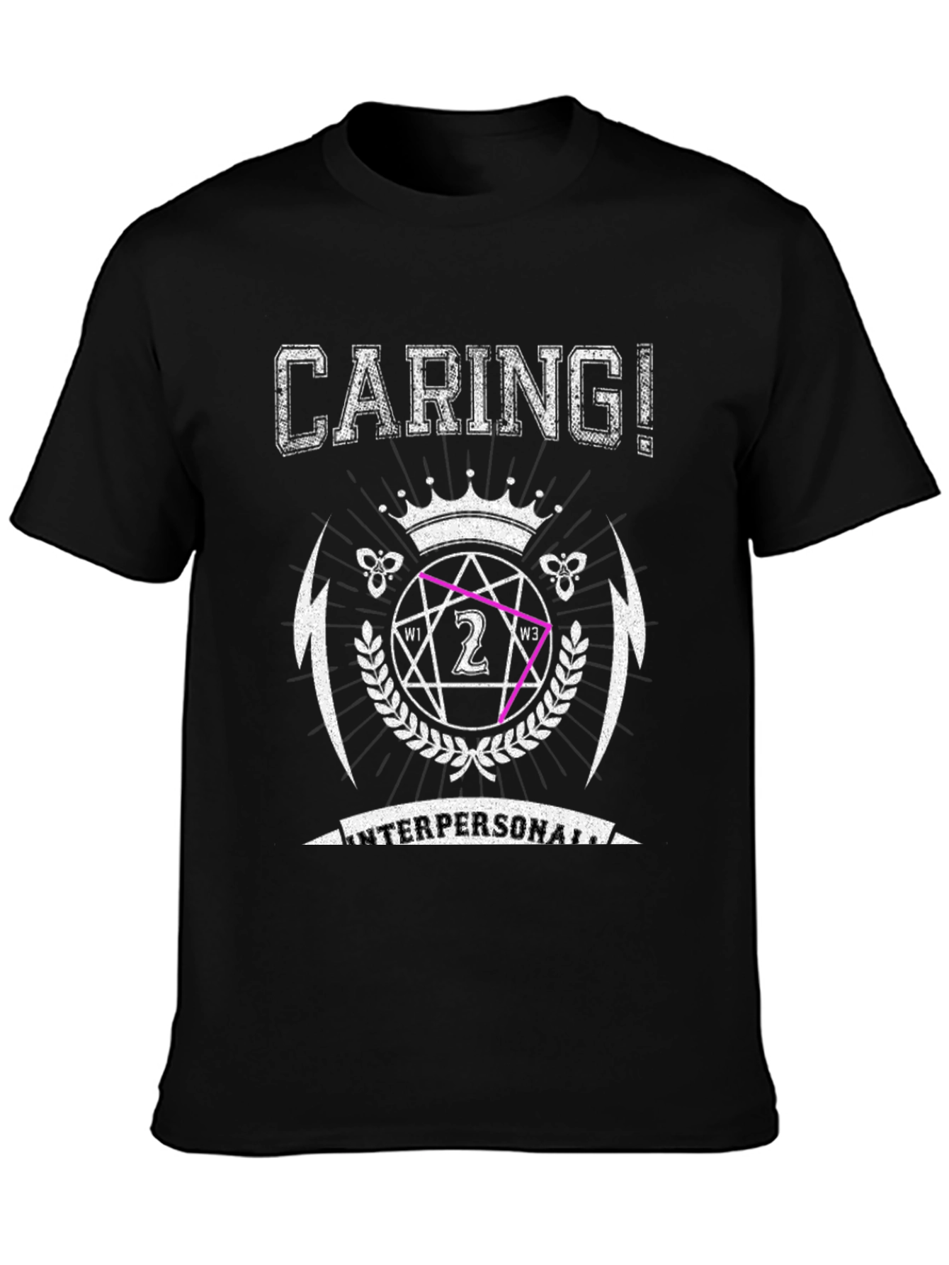 Black Caring! Interpersonal Graphic Print T-Shirt view 3