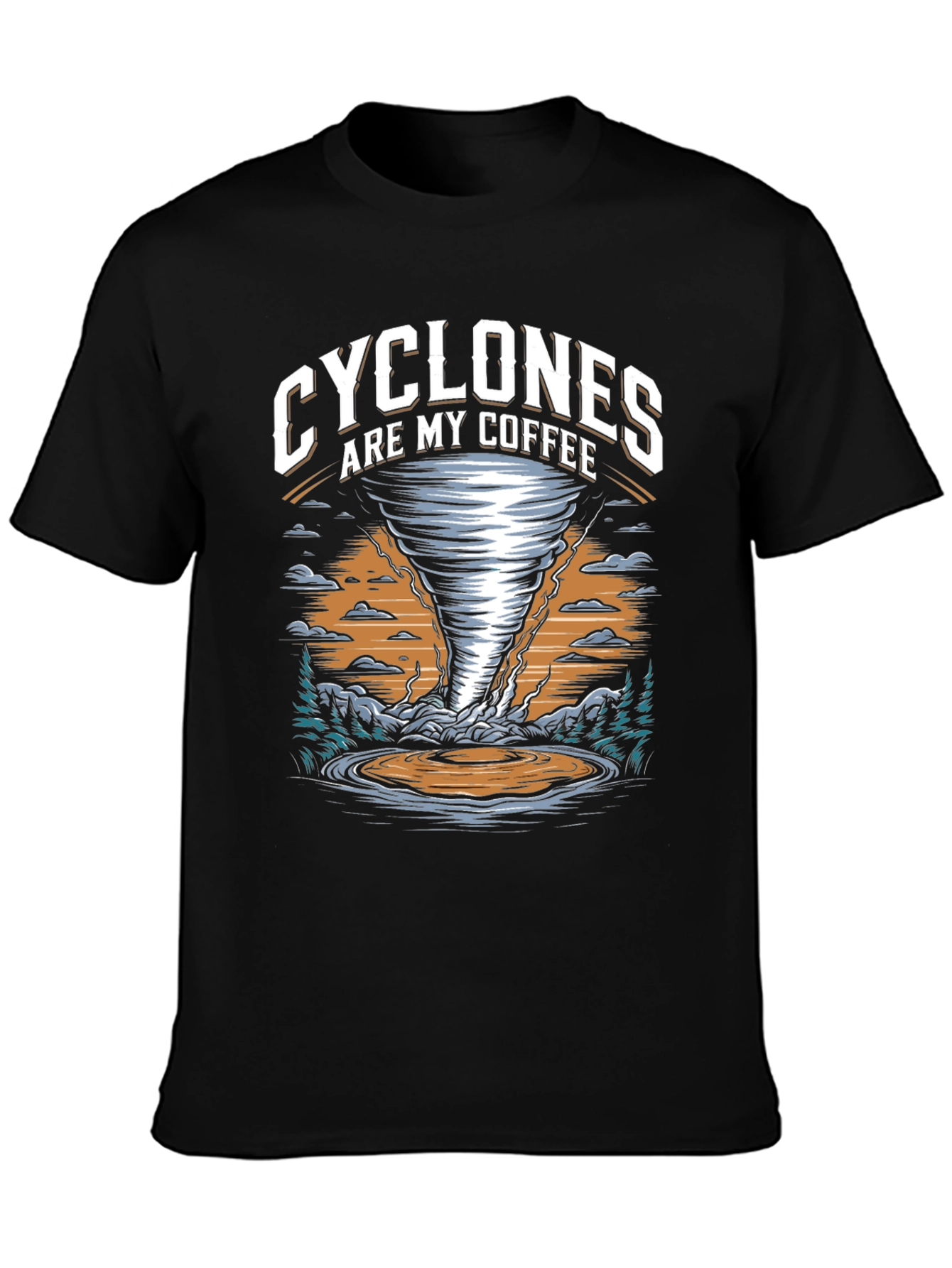 Black Cyclones Are My Coffee Graphic T-Shirt view 3