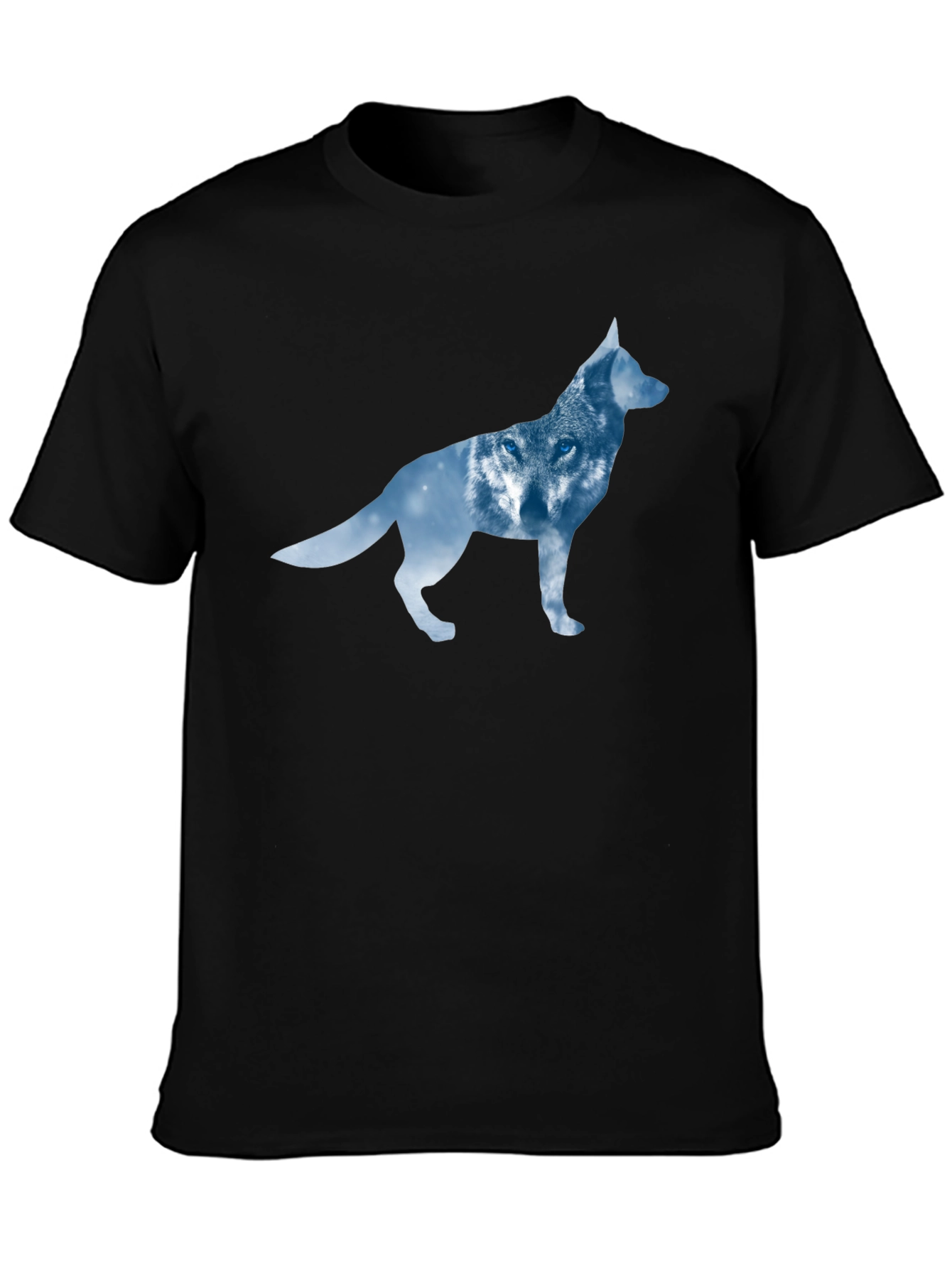 Black Wolf Silhouette T-Shirt - Modern Graphic Tee view 3
