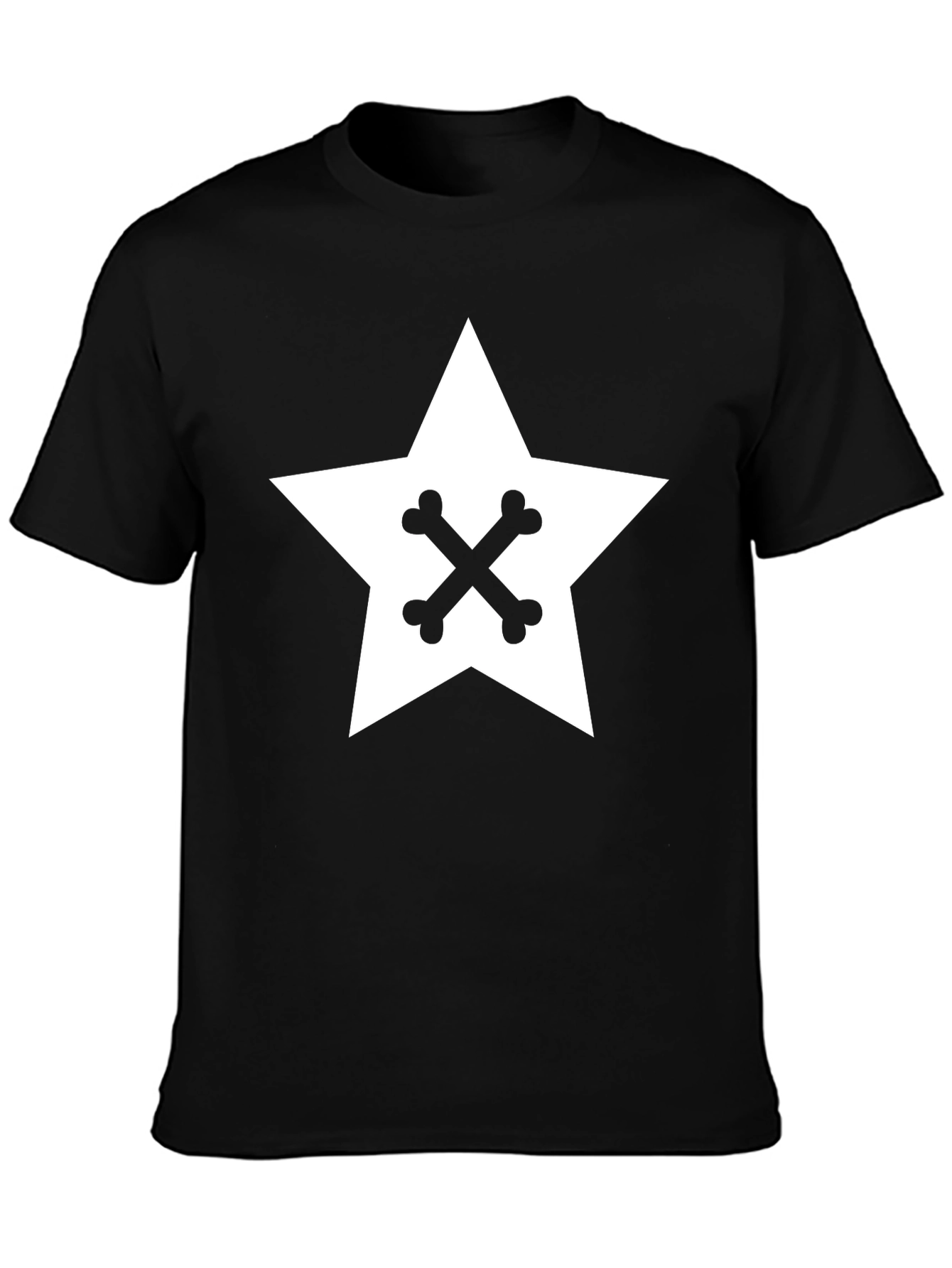 Black Star & Bones Graphic Tee - Cool Black Shirt view 3